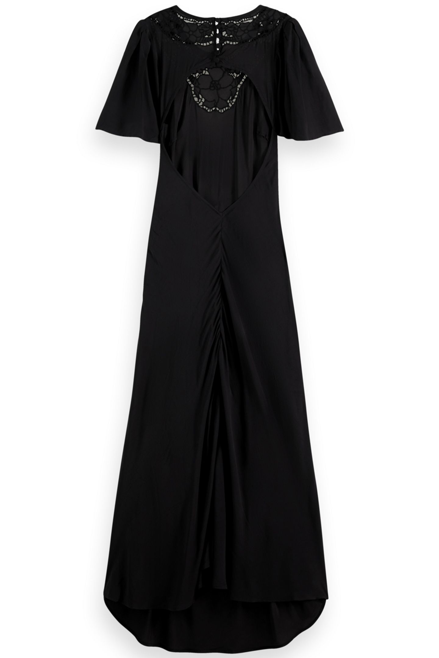 CUT OUT EMBROIDERY DRESS EVENING BLACK 2