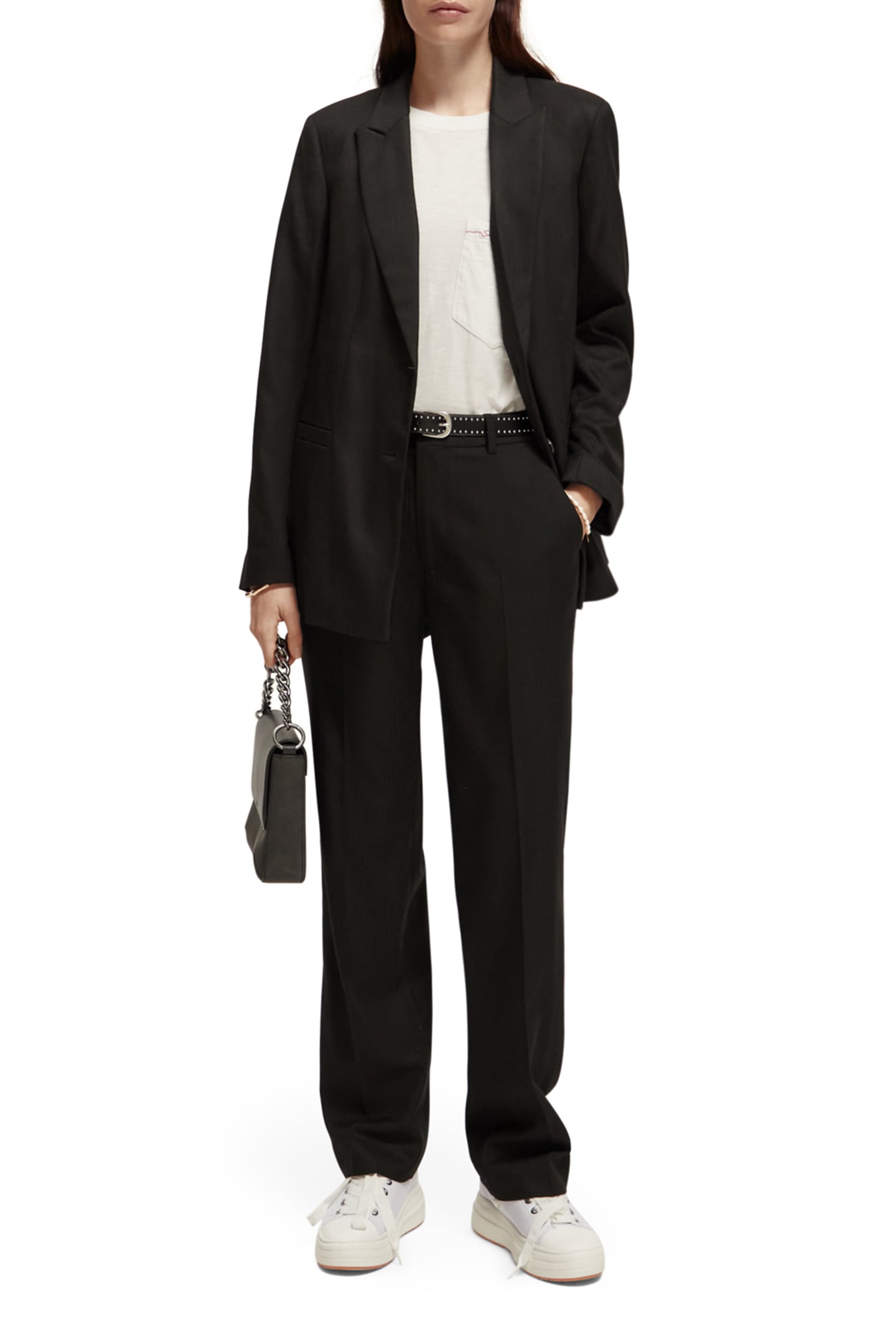 RELAXED FIT SINGLE BREASTED TAILORED BLAZER BLACK 3