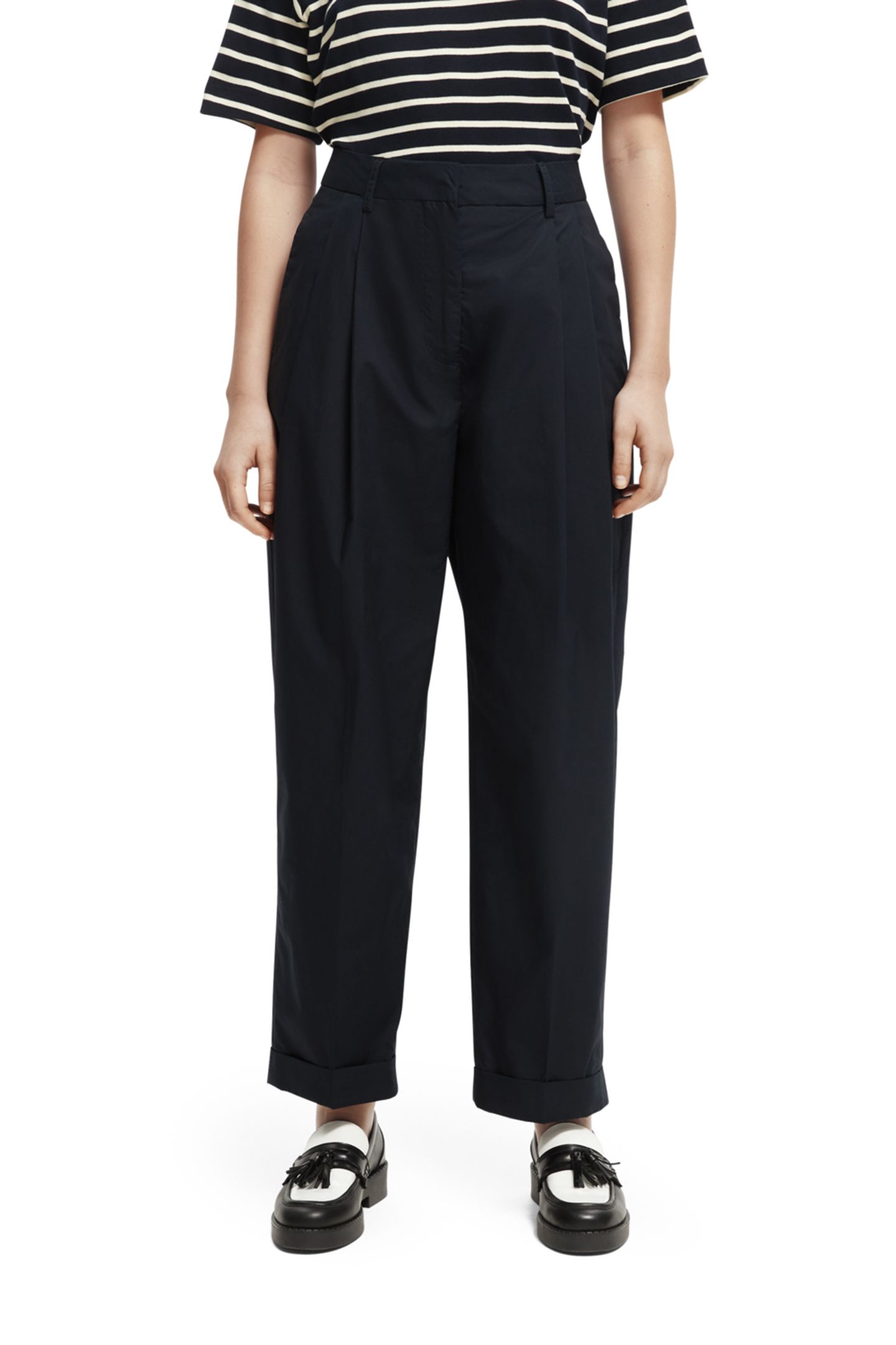 MILA - HIGH RISE TAPERED PLEATED CHINO NIGHT 1