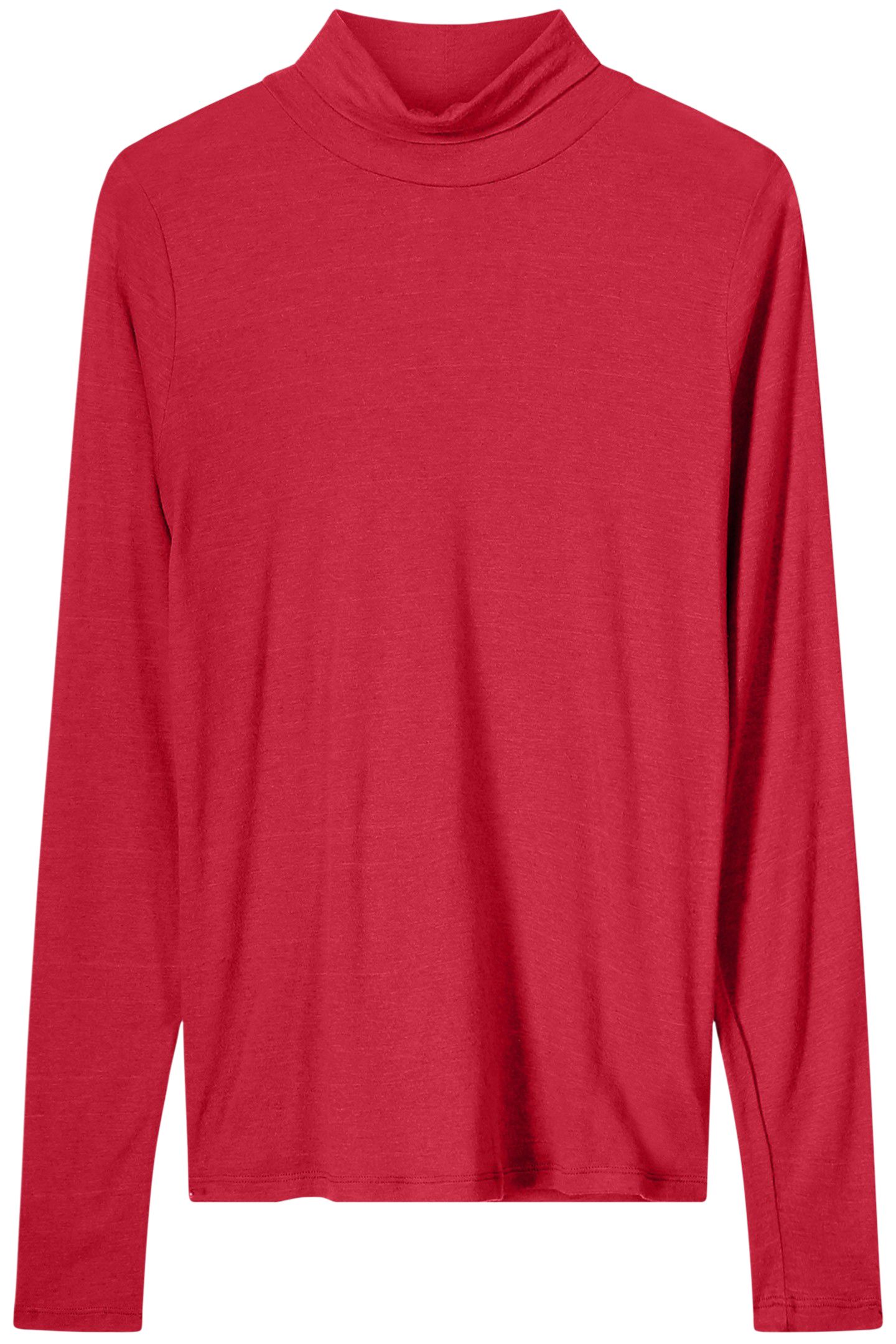 TURTLE NECK TOP LYOCELL WOOL BASICS TRUE RED 4