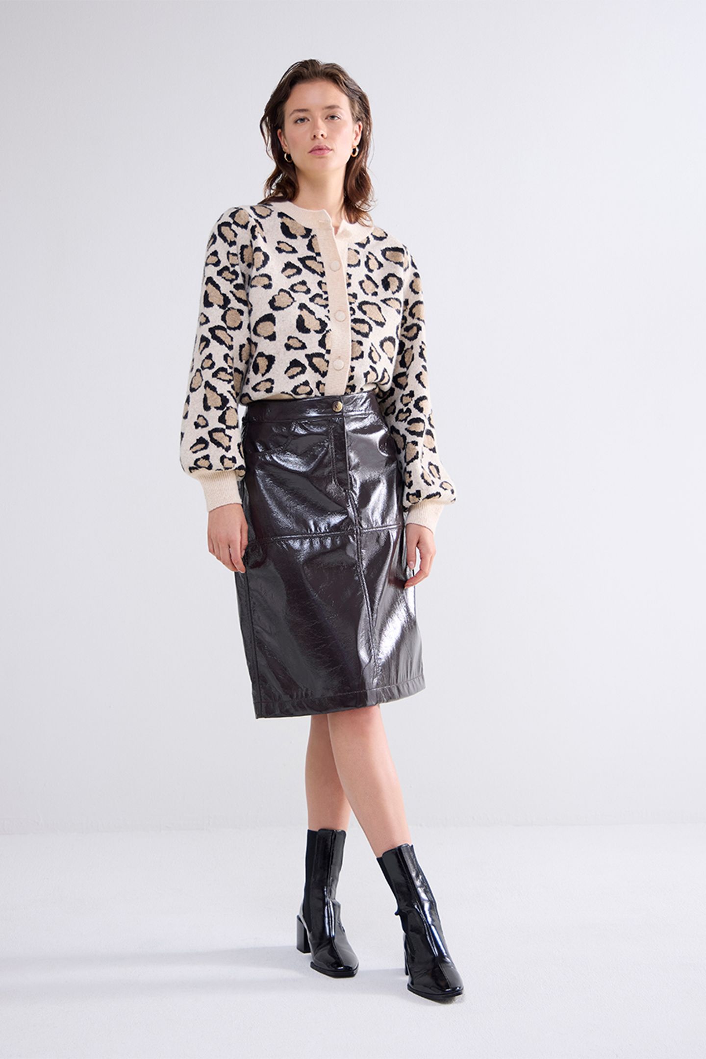 SKIRT LAQUE CHOCO 1
