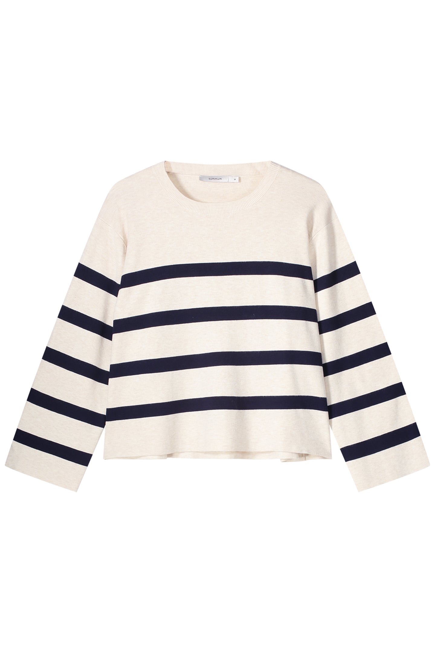 STRIPED SWEATER SOFT VISCOSE POLYAMIDE KNIT IVORY 2