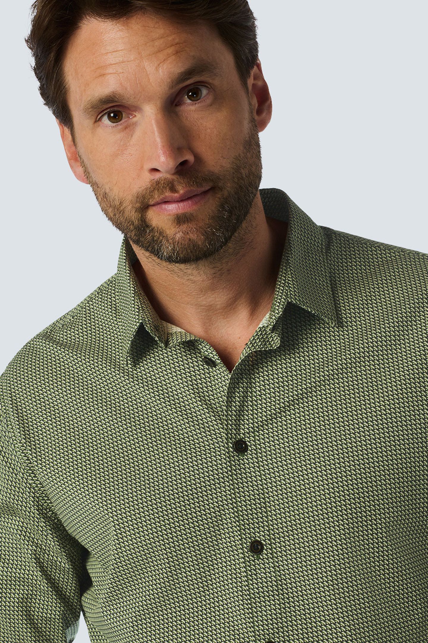SHIRT STRETCH ALLOVER PRINTED DARK GREEN 6