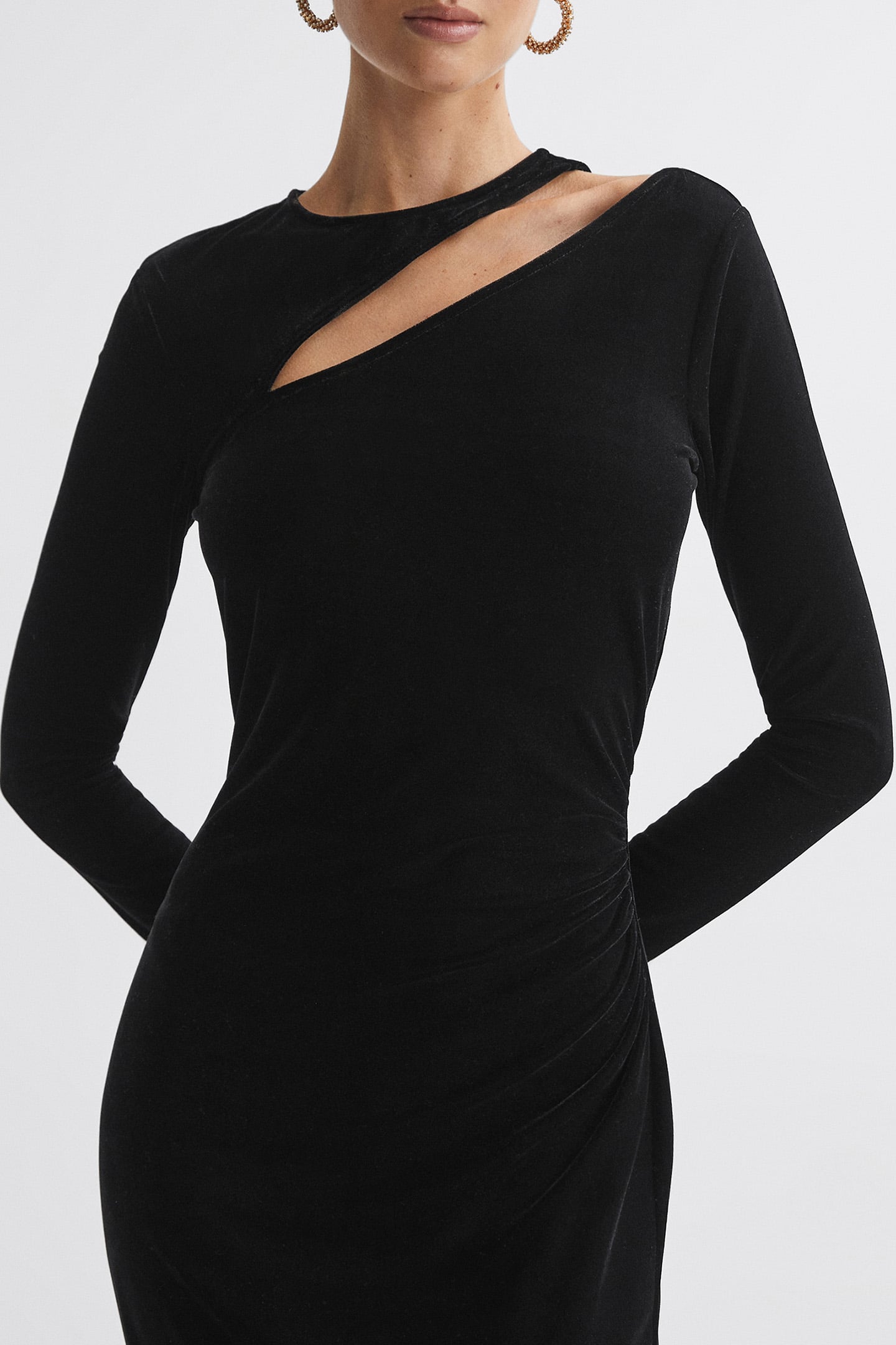 MACEY VELVET MIDI DRESS — BODYCON FIT 4