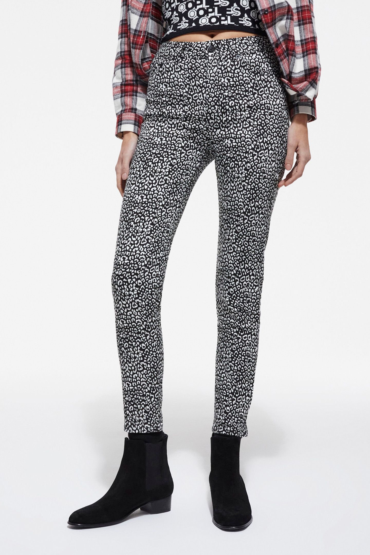 JEAN SLIM PUNK LEOPARD BLACK 1