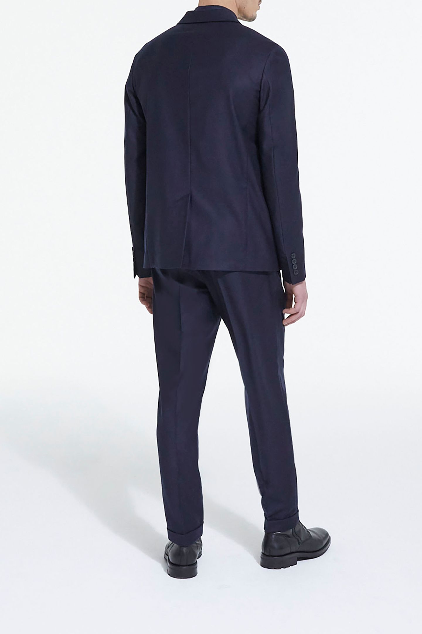 WOOL SUIT JACKET WITH FLAP POCKETS NAVY 4