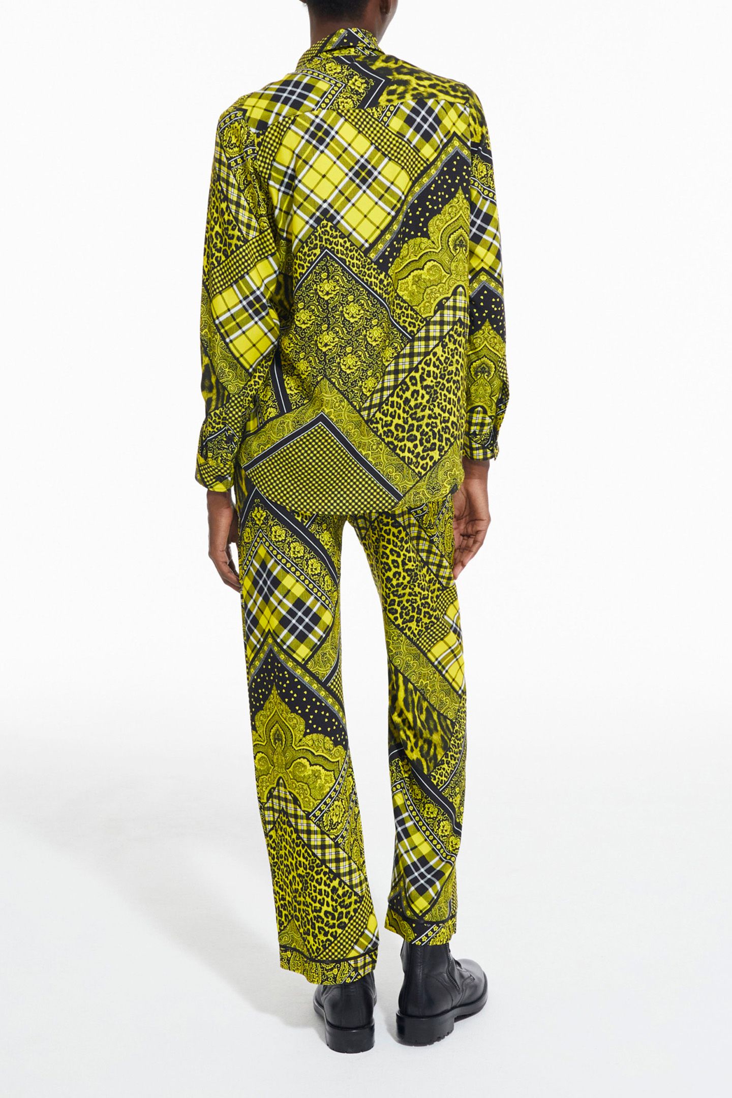 SHIRT WITH BUTTON PLACKET DETAIL BLACK/YELLOW 4