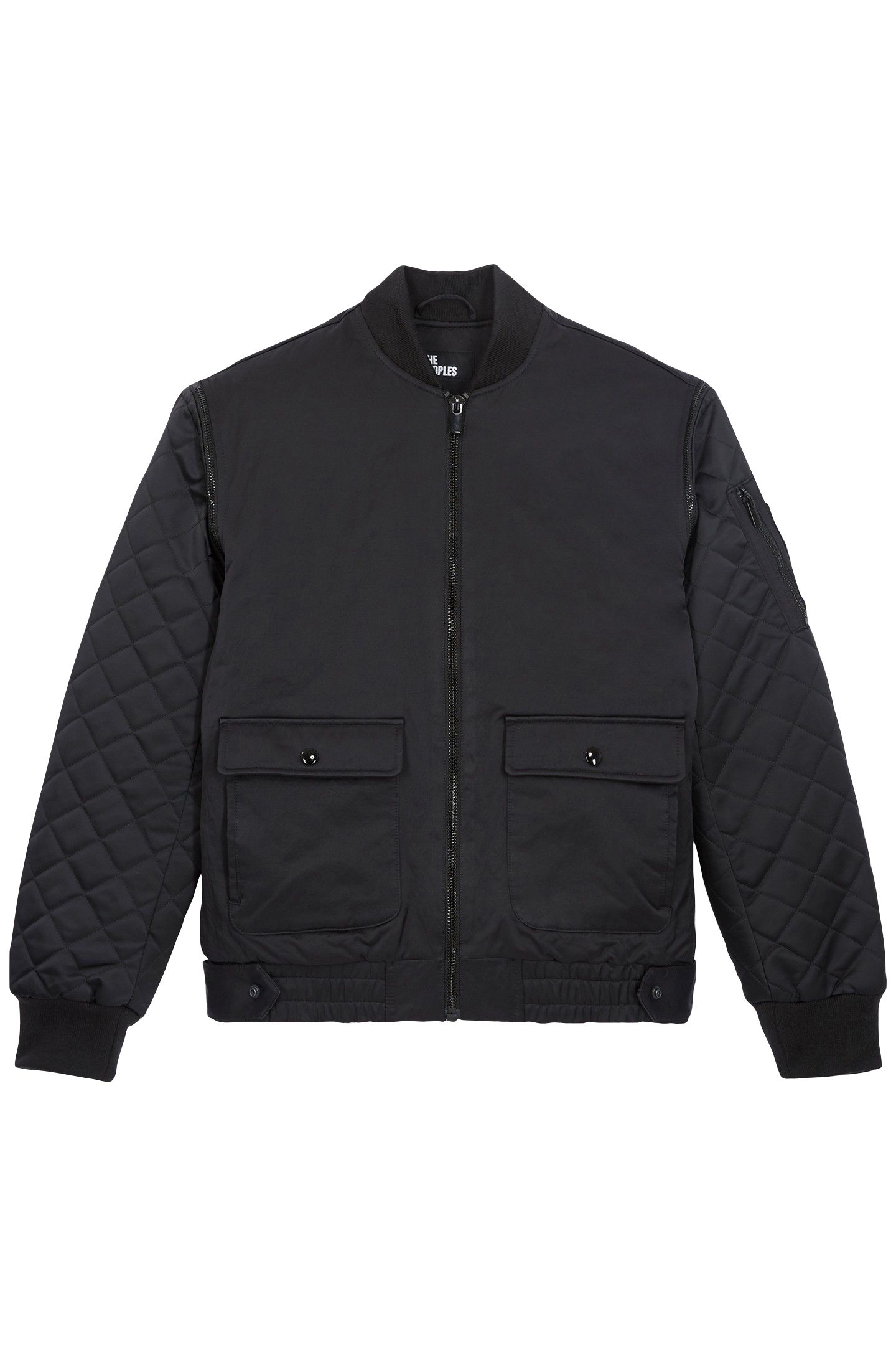 BOMBER BI-MATERIAL SATIN WITH REFLECTIVE DETAILS BLACK 1