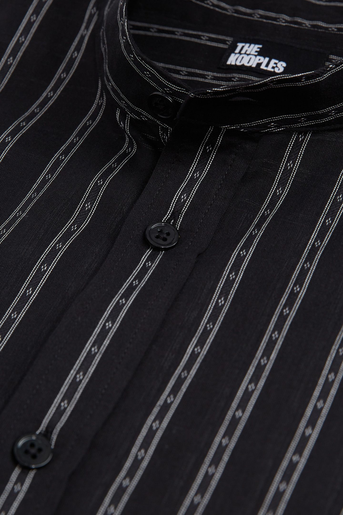 TUNISIAN COLLAR SHIRT BLACK 4