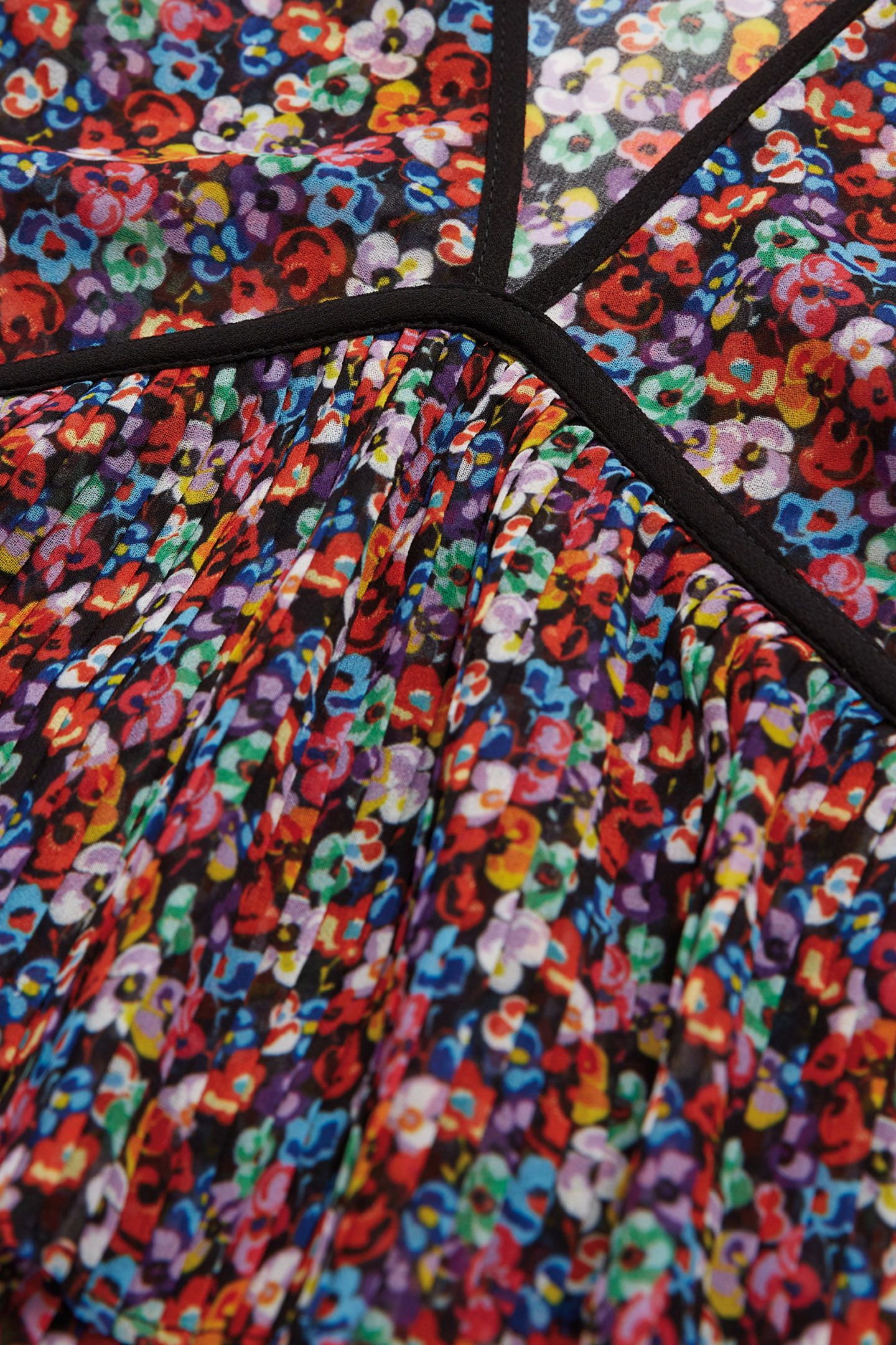 LONG-SLEEVED TOP WITH PLEATED RUFFLES AND V-NECK MULTICOLOR 3