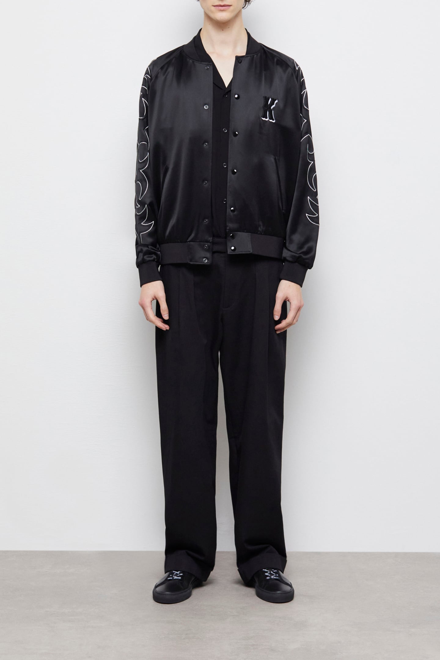 JACKET WITH RIBBED EDGES BLACK 1