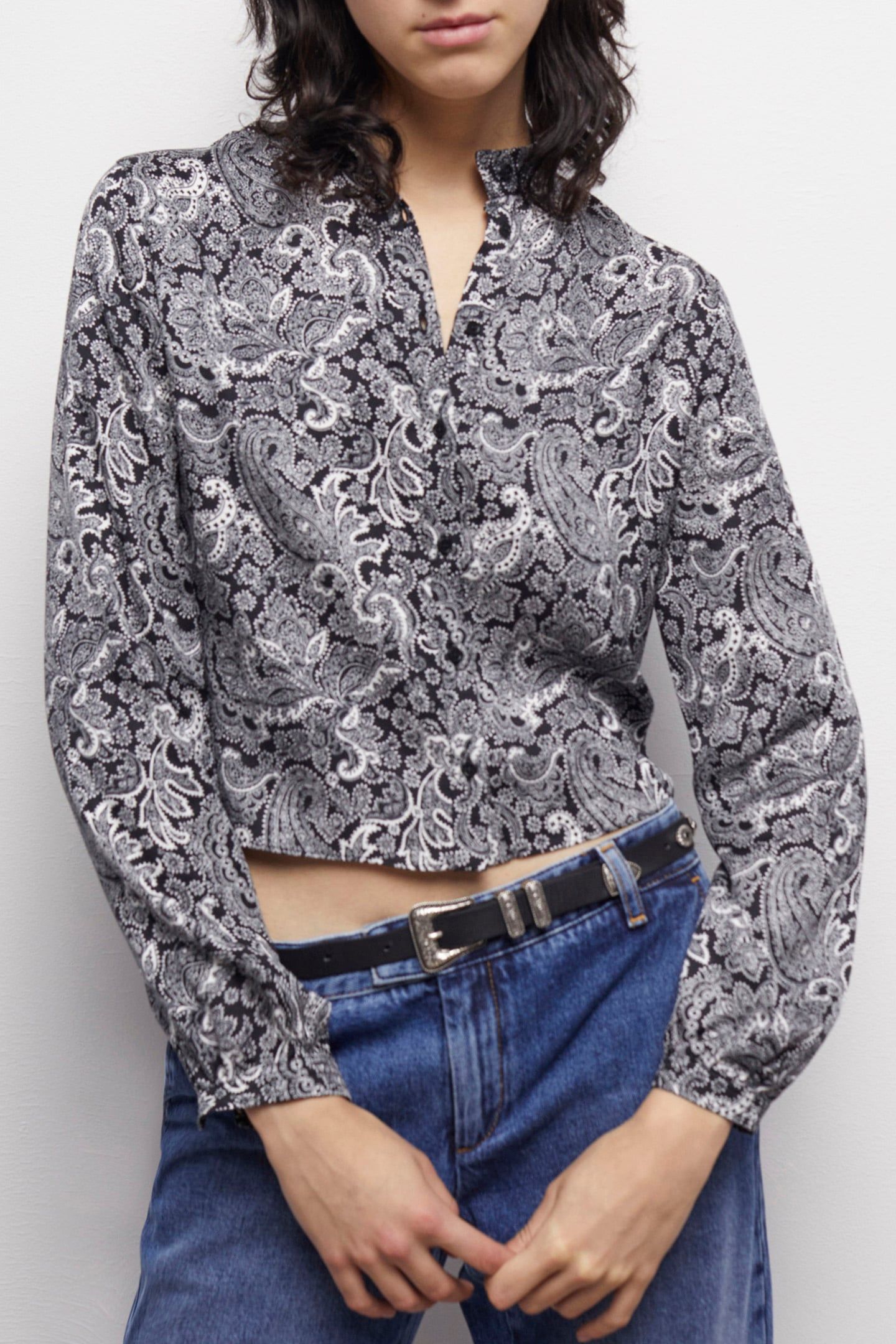 LONG SLEEVE SHIRT BLACK WHITE 1