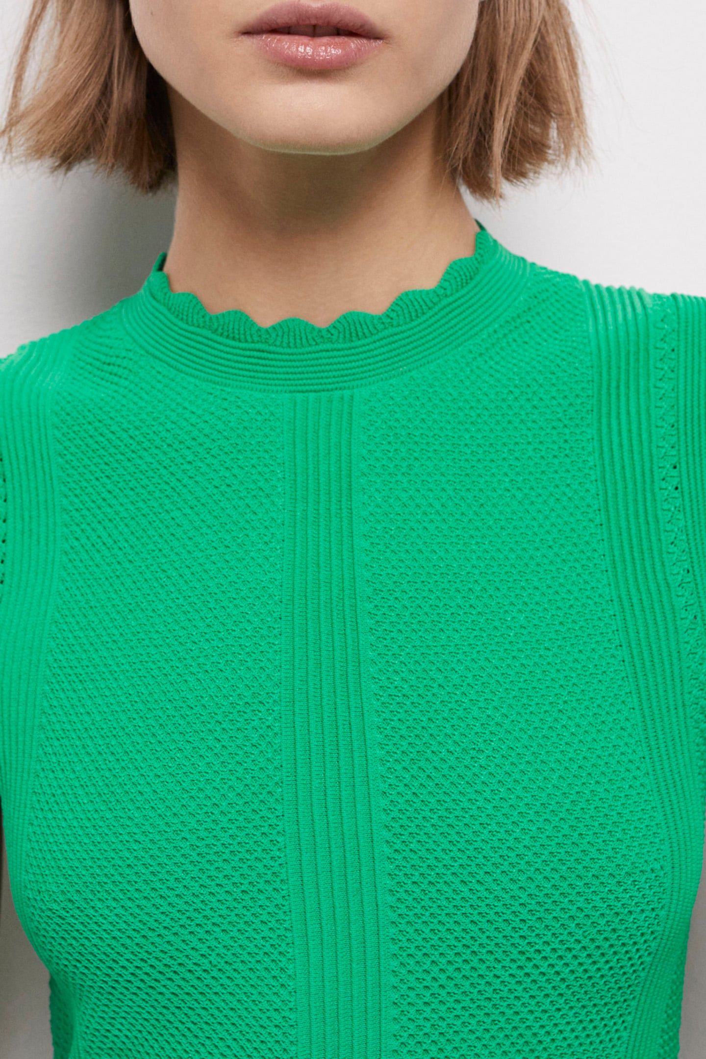 SHORT SLEEVELESS KNIT DRESS GREEN 5