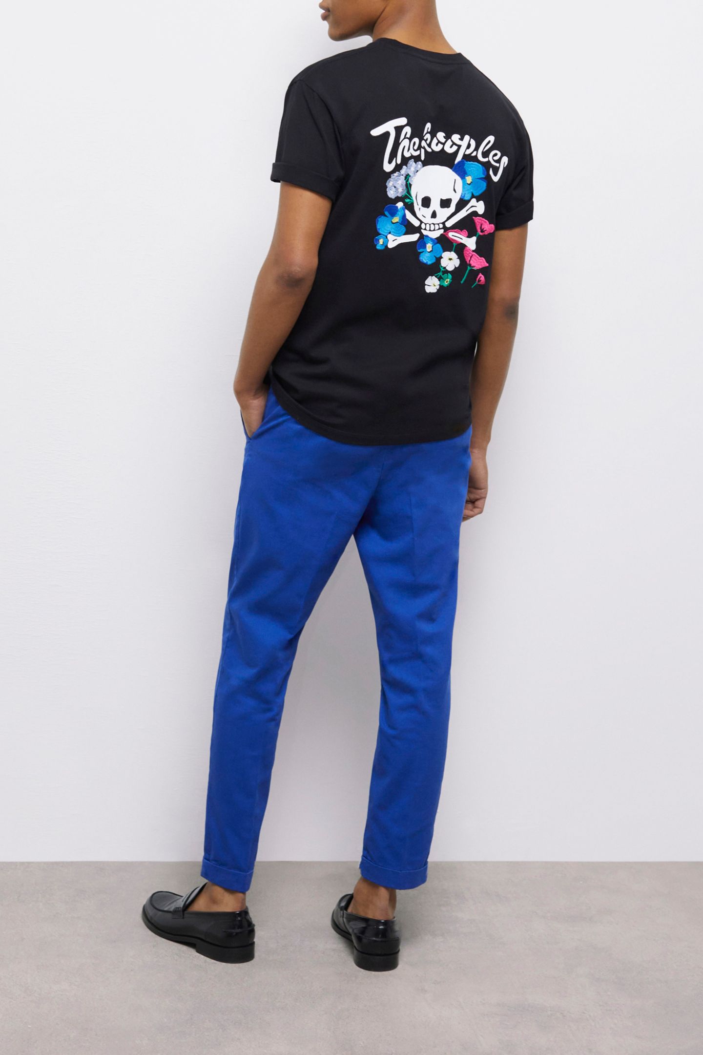STRAIGHT PANTS WITH SEMI-ELASTICATED WAISTBAND BLUE 5