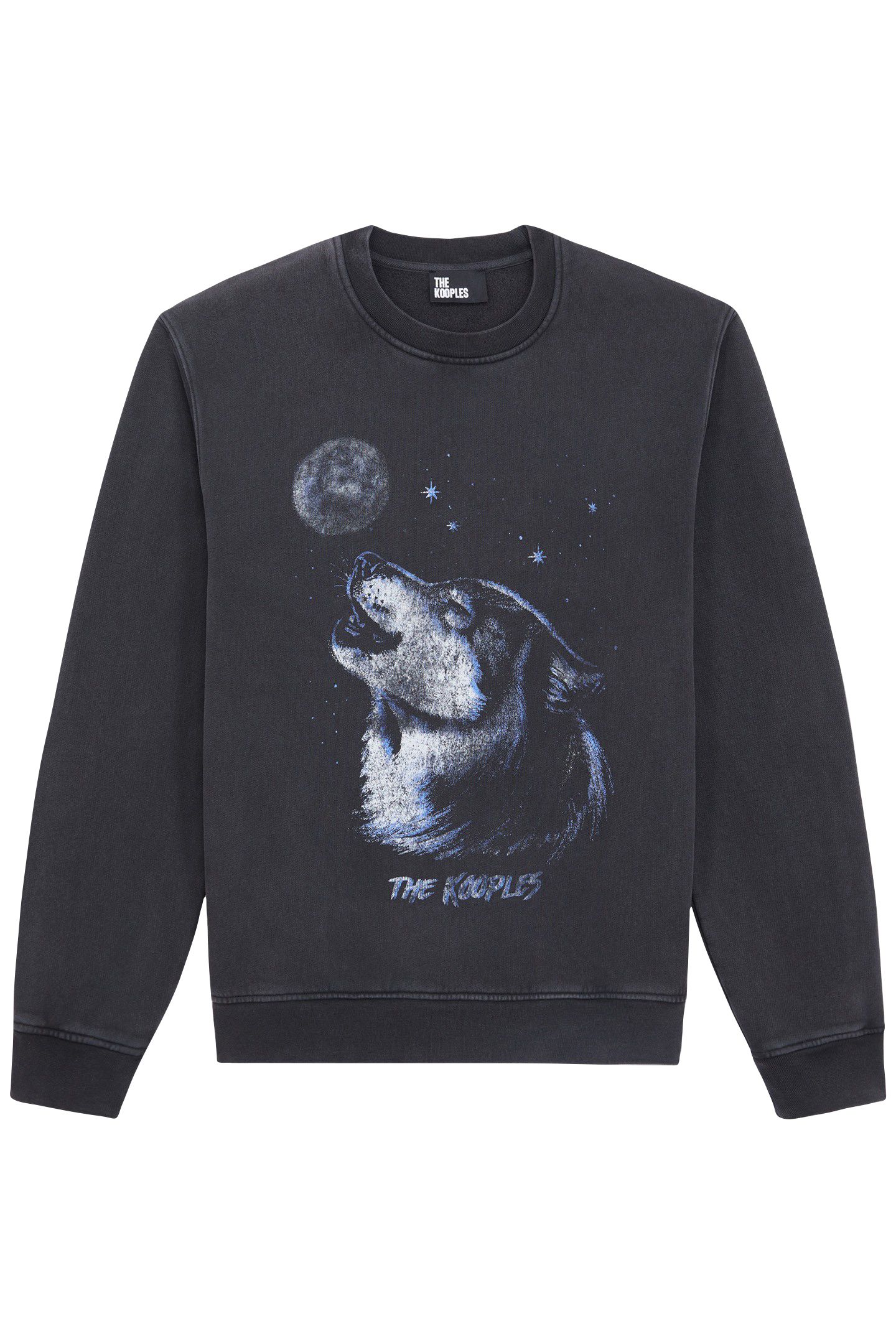 SWEAT WASH WITH WOLF PRINT BLACK WASHED 4