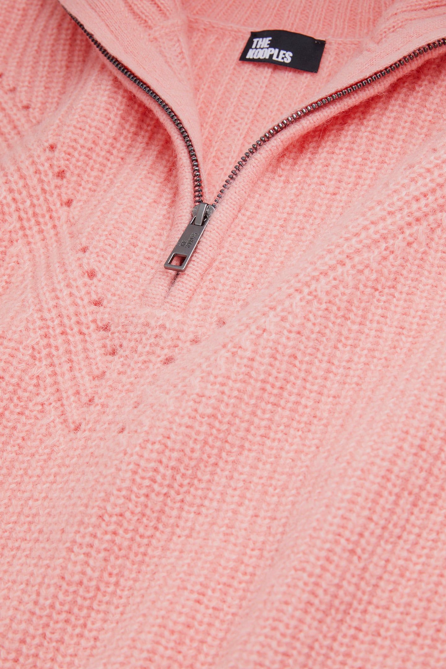 TURTLENECK SWEATER IN PEARL AND POINTELLE RIB OLD PINK 6