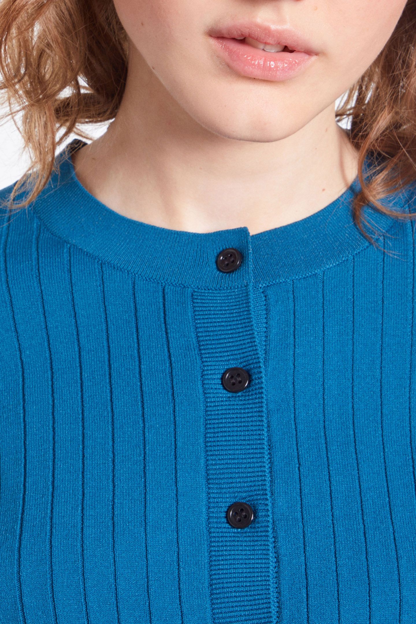 CROPPED CARDIGAN EN COTES MEDIUM BLUE 6