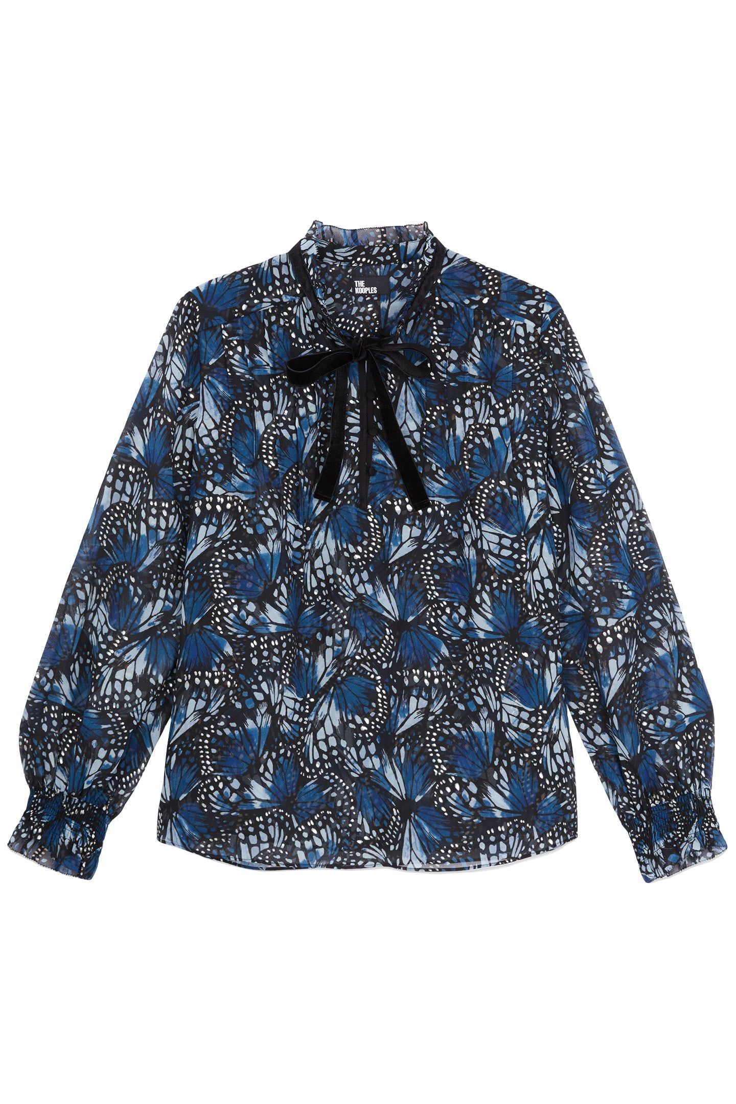 ML TOP BUTTONED NECKLINE WITH VELVET BRAID BLUE 4