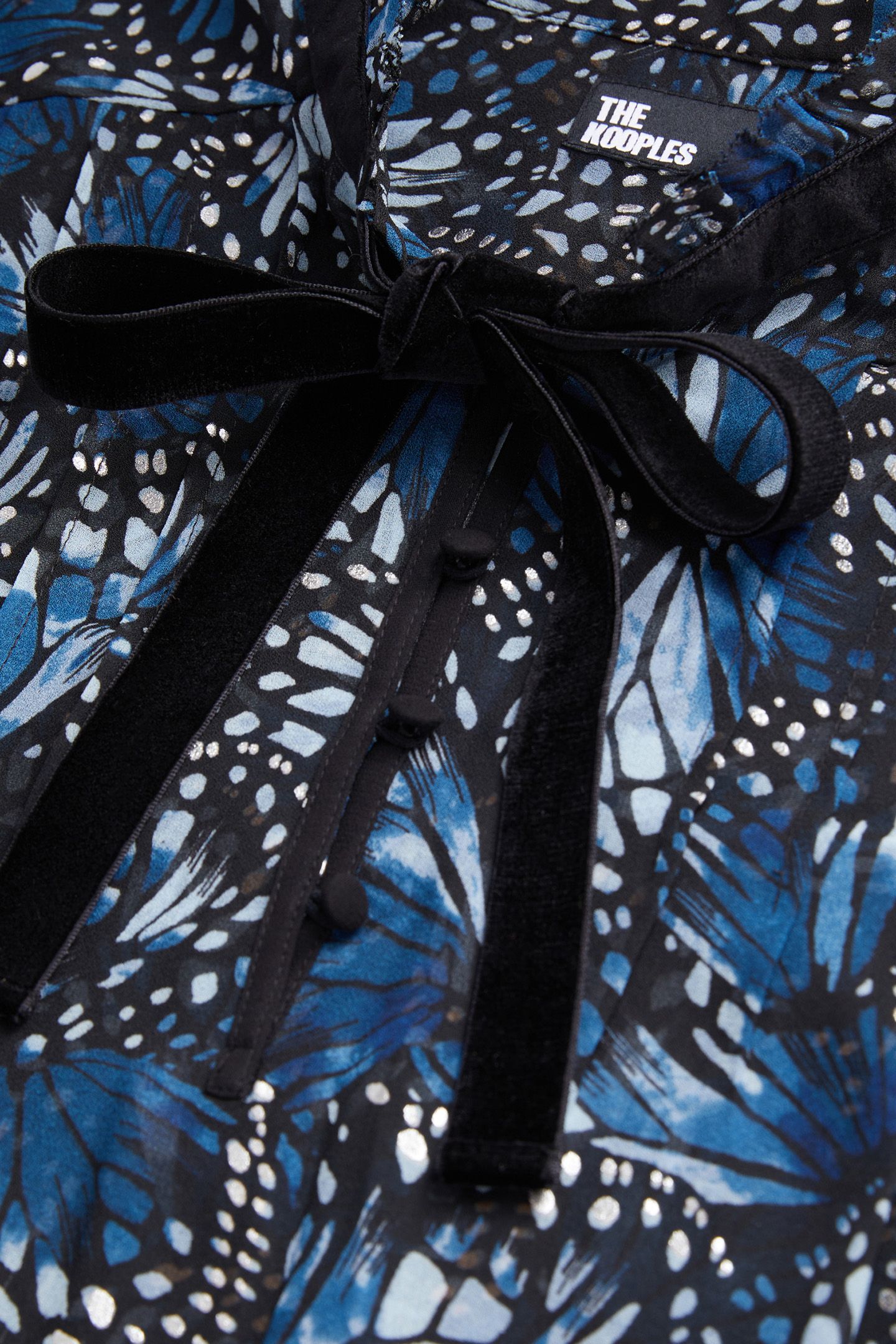 ML TOP BUTTONED NECKLINE WITH VELVET BRAID BLUE 5