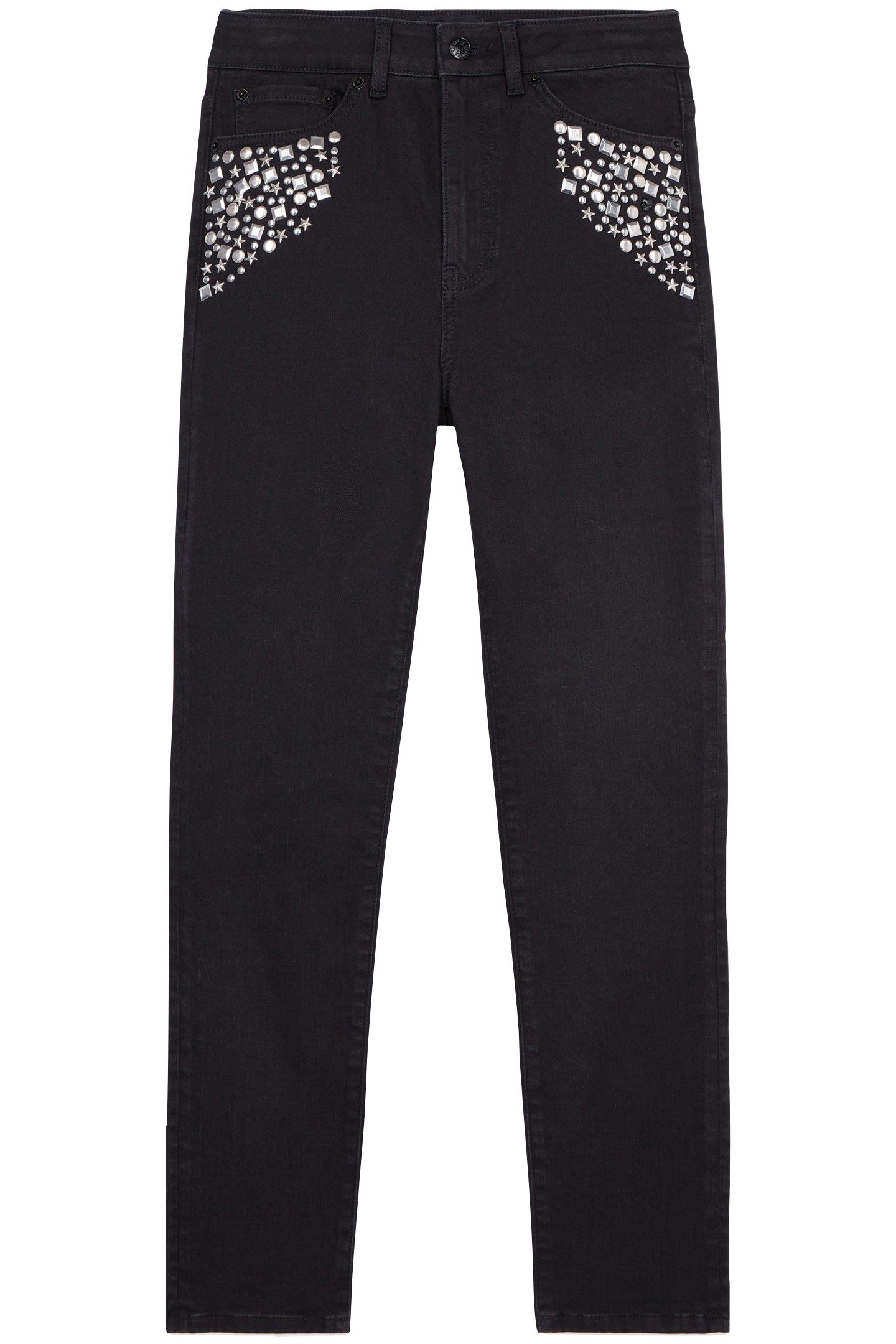 JEANS HOTFIX ON THE WAISTBAND BLACK WASHED 2