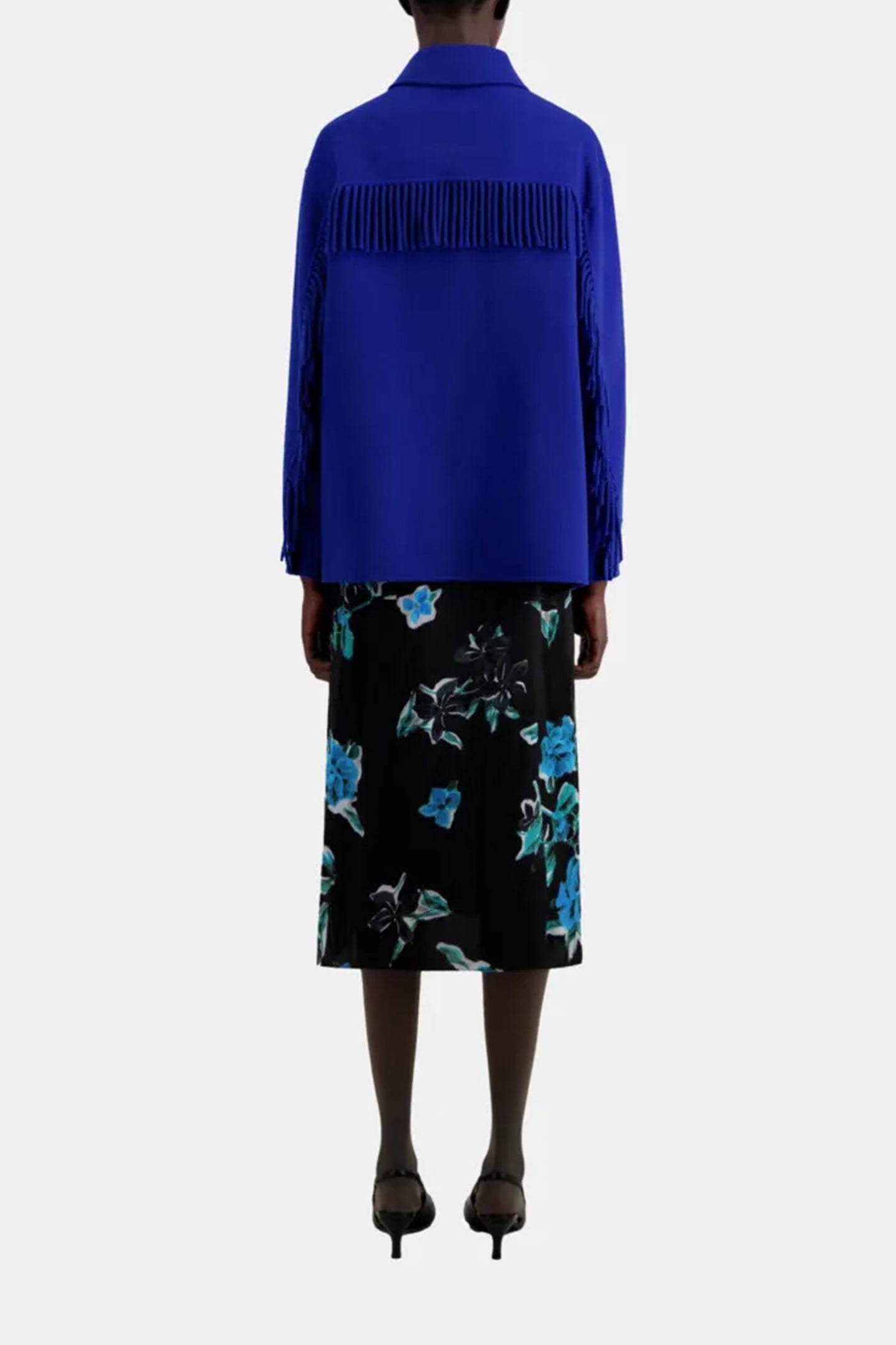 FRINGE DOUBLE FACE JACKET MEDIUM BLUE 3