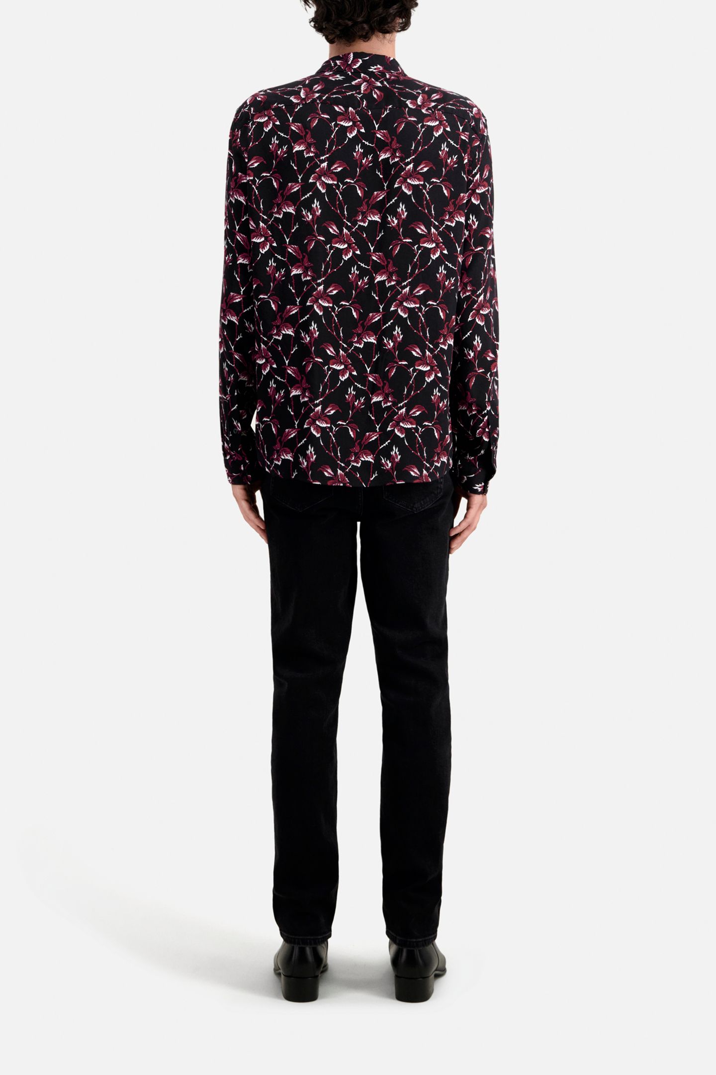 LONG SLEEVE SHIRT BLACK-BURGUNDY 3