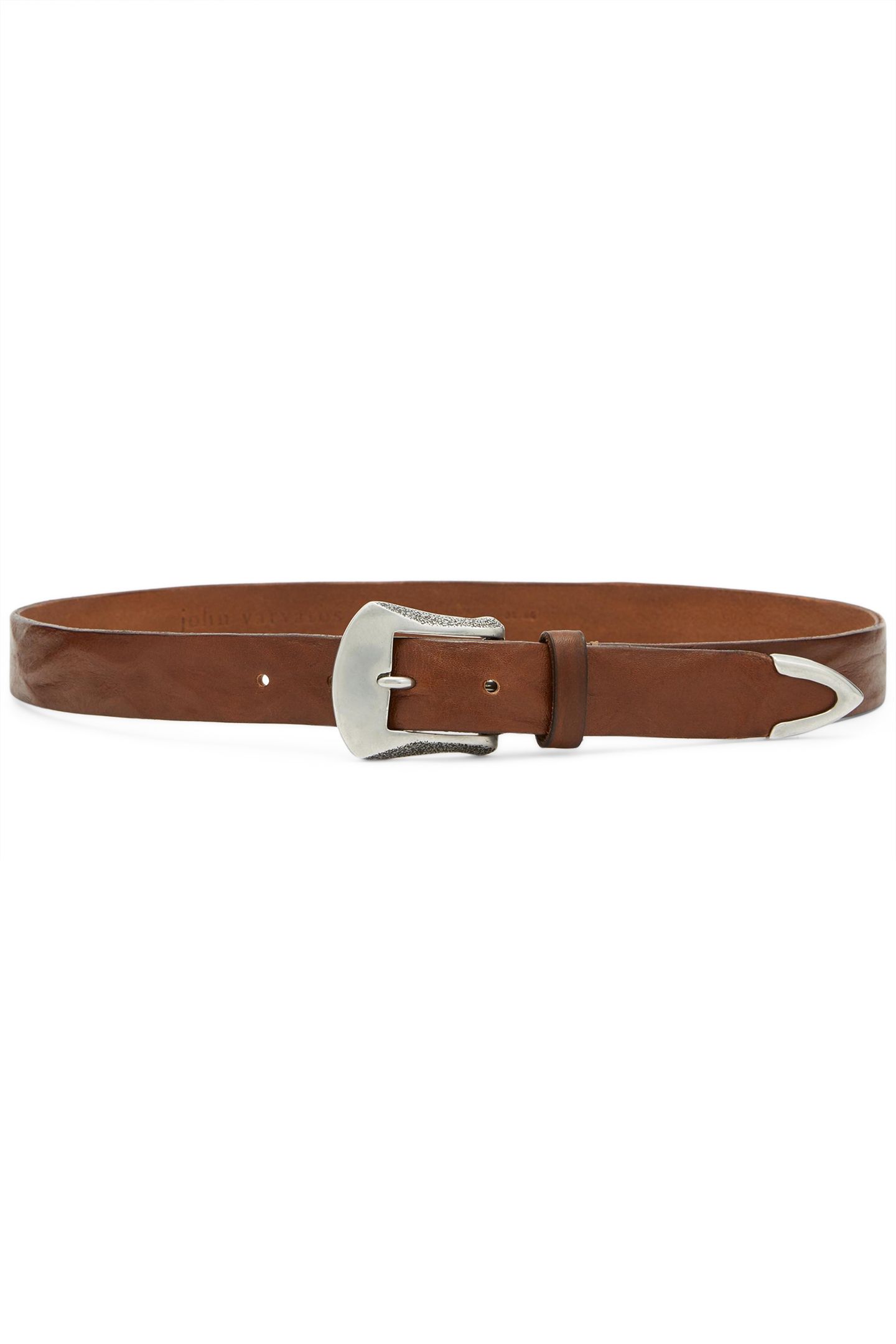 BUCKLE: NOVA JV52- PEWTER- WESTERN BUCKL BROWNSTONE 1