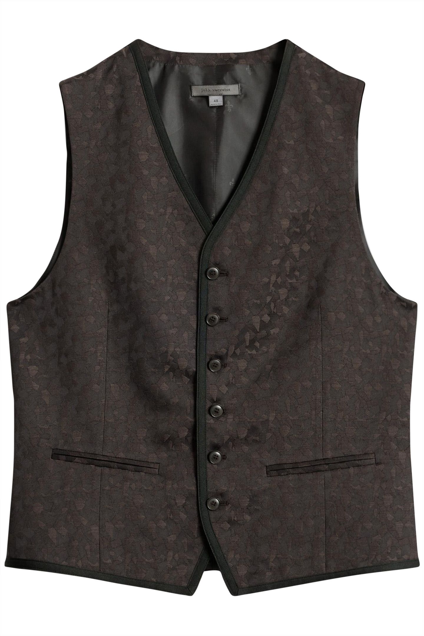 BUTTON FRONT CLOSURE VESTWITH SATIN TAPE EBONY 2