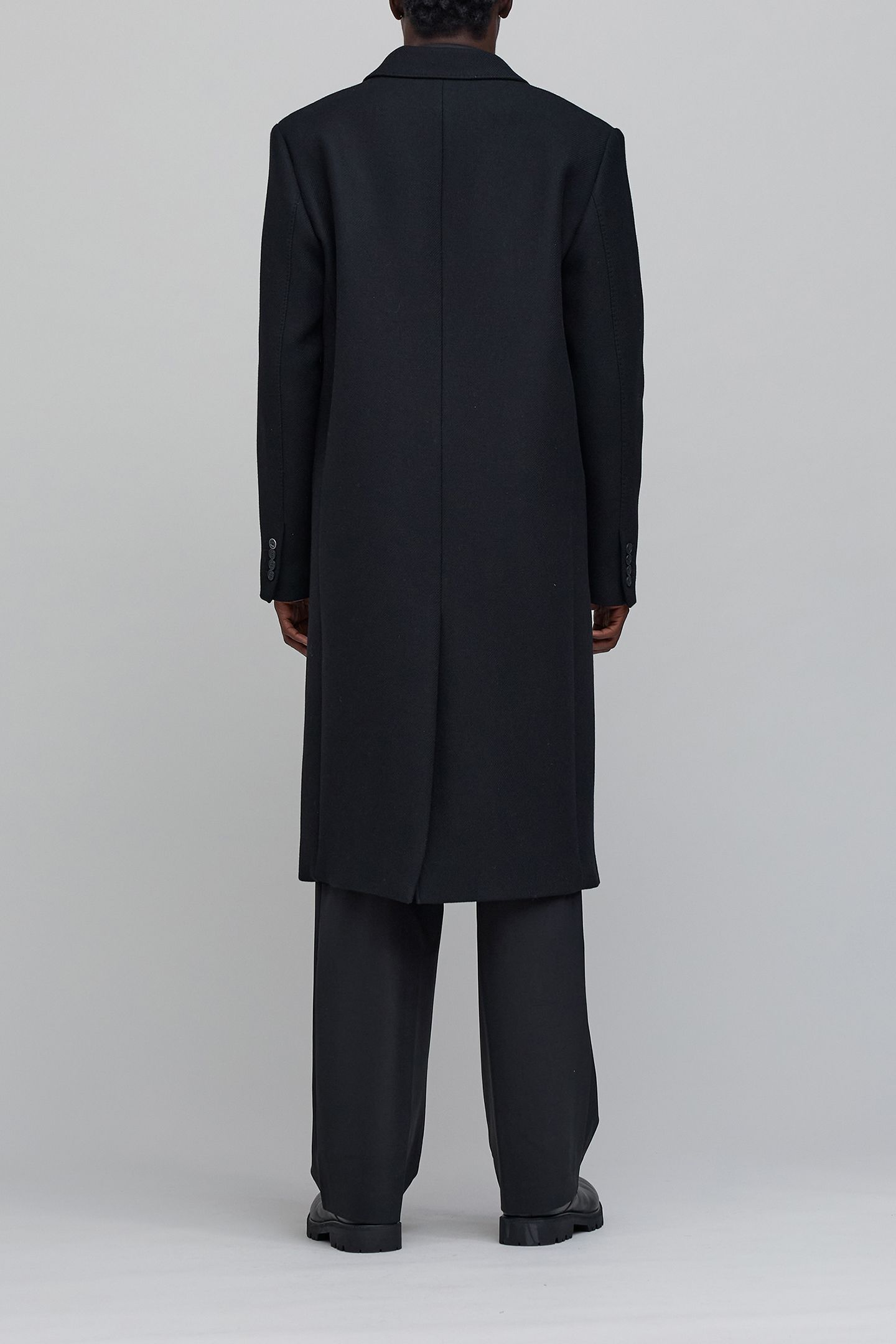 PURE EDITION-LONG BLACK WOOL COAT 3