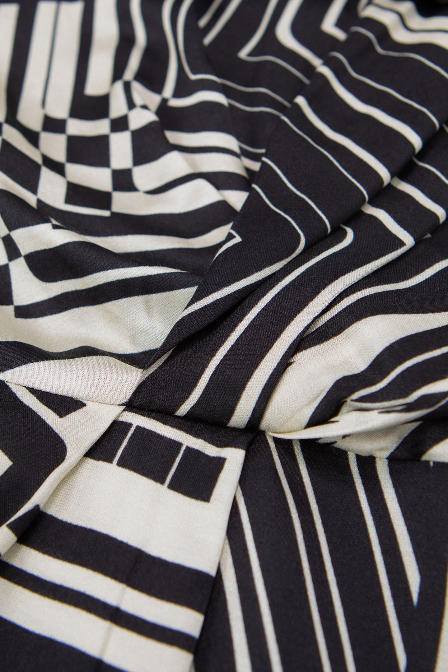 PURE EDITION-ART DECO GRAPHIC DRAPED BLACK DRESS 7