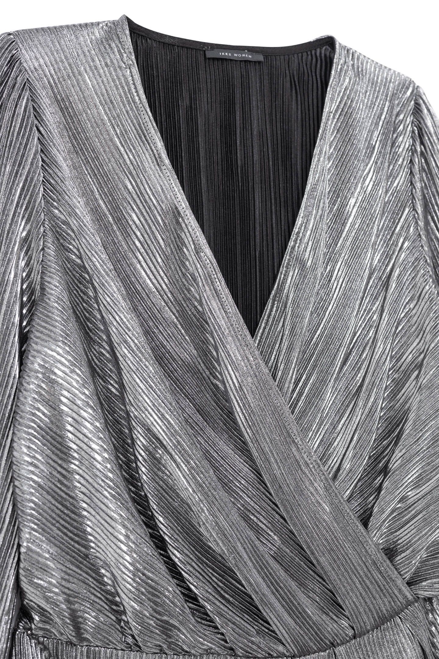 BLACK METALLIC PLEATED DRESS 6