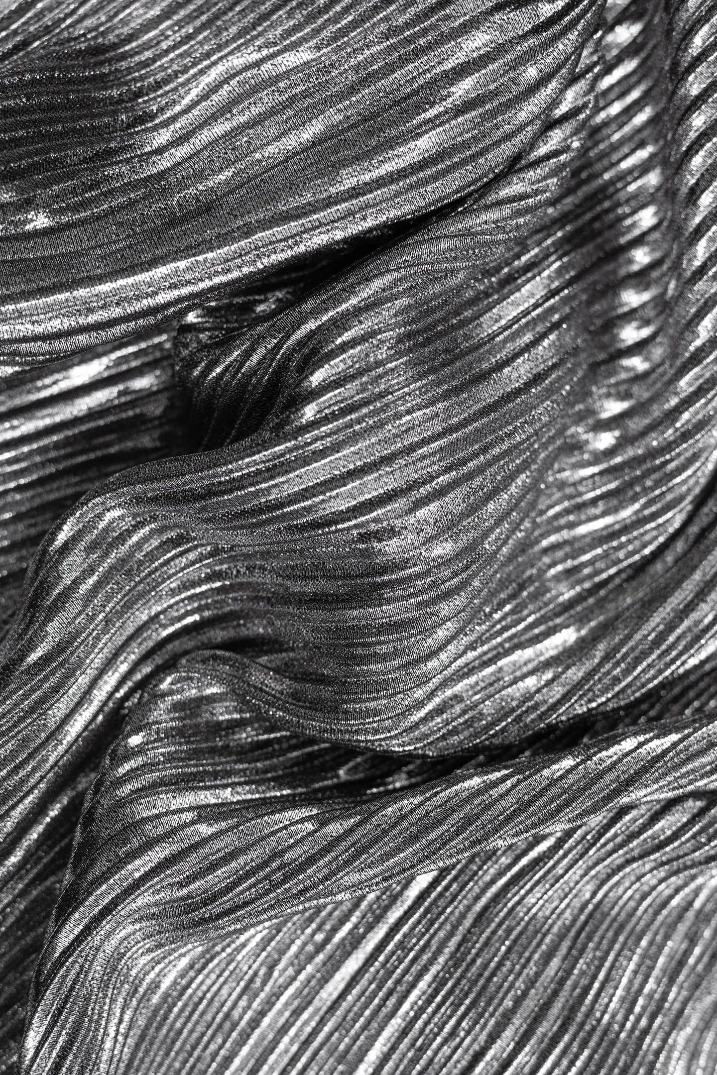BLACK METALLIC PLEATED DRESS 7