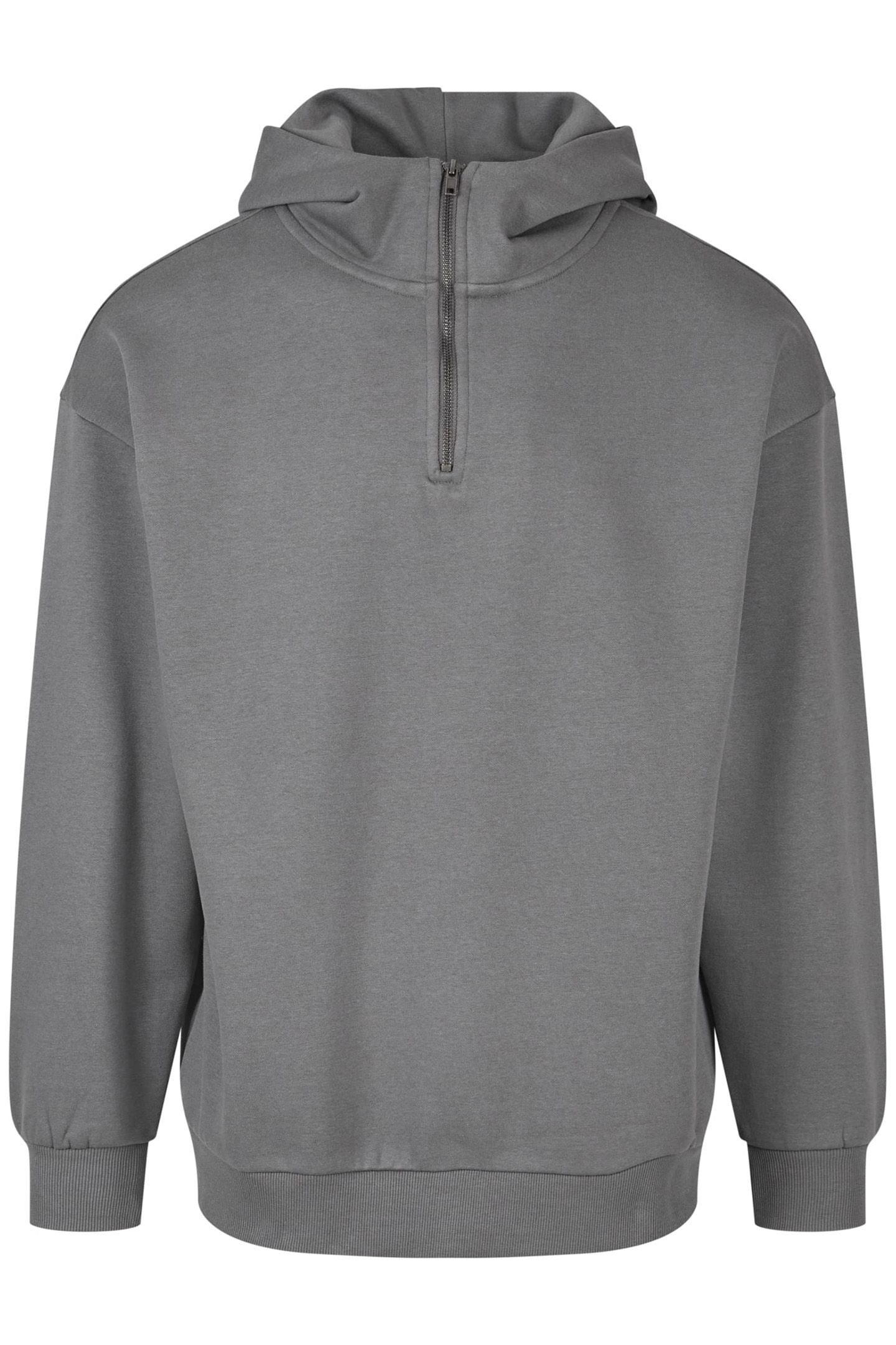 ZIPPED HIGH NECK HOODY DARK SHADOW 1