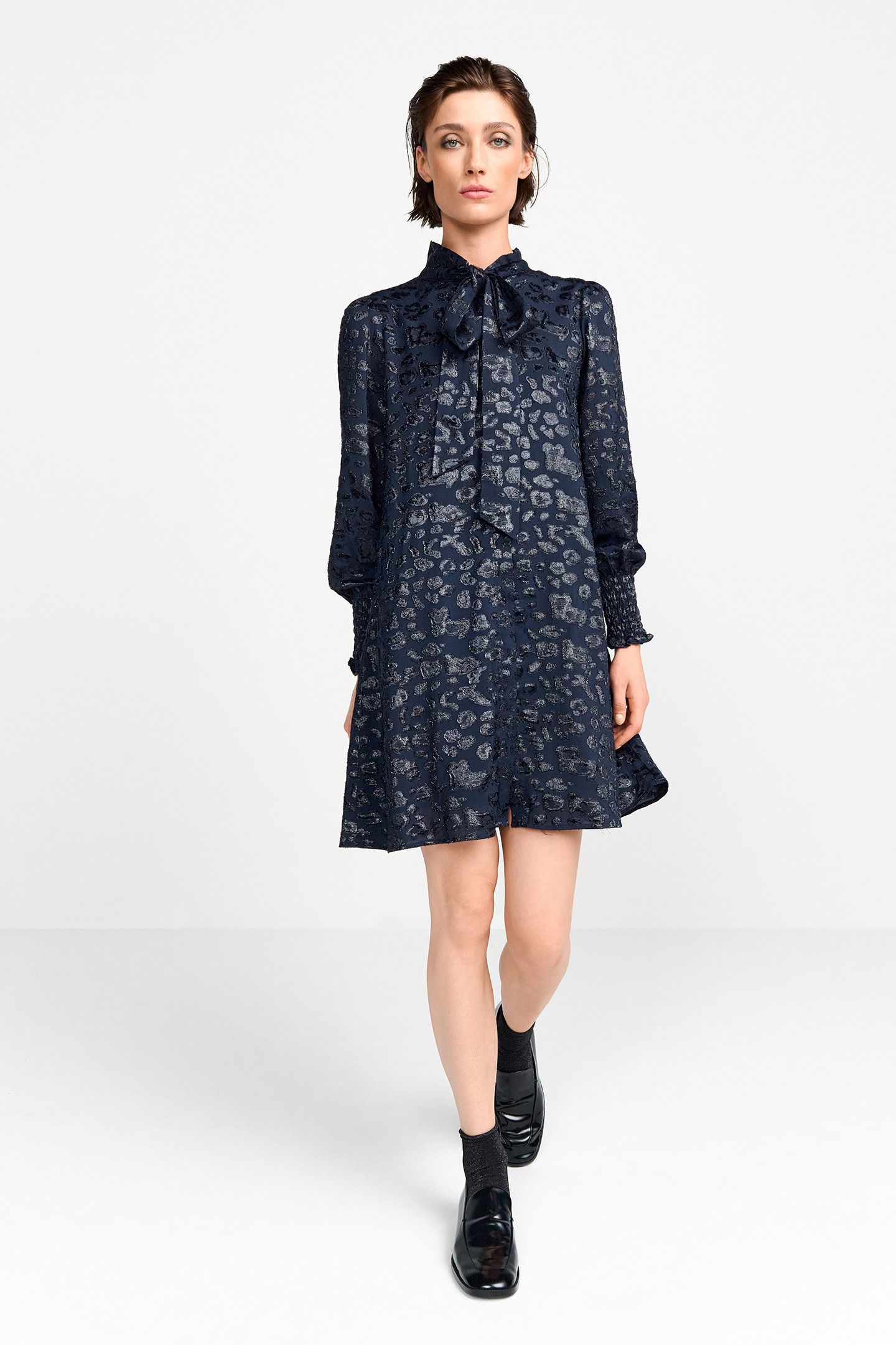 MINI DRESS WITH BOW MIDNIGHT BLUE 2