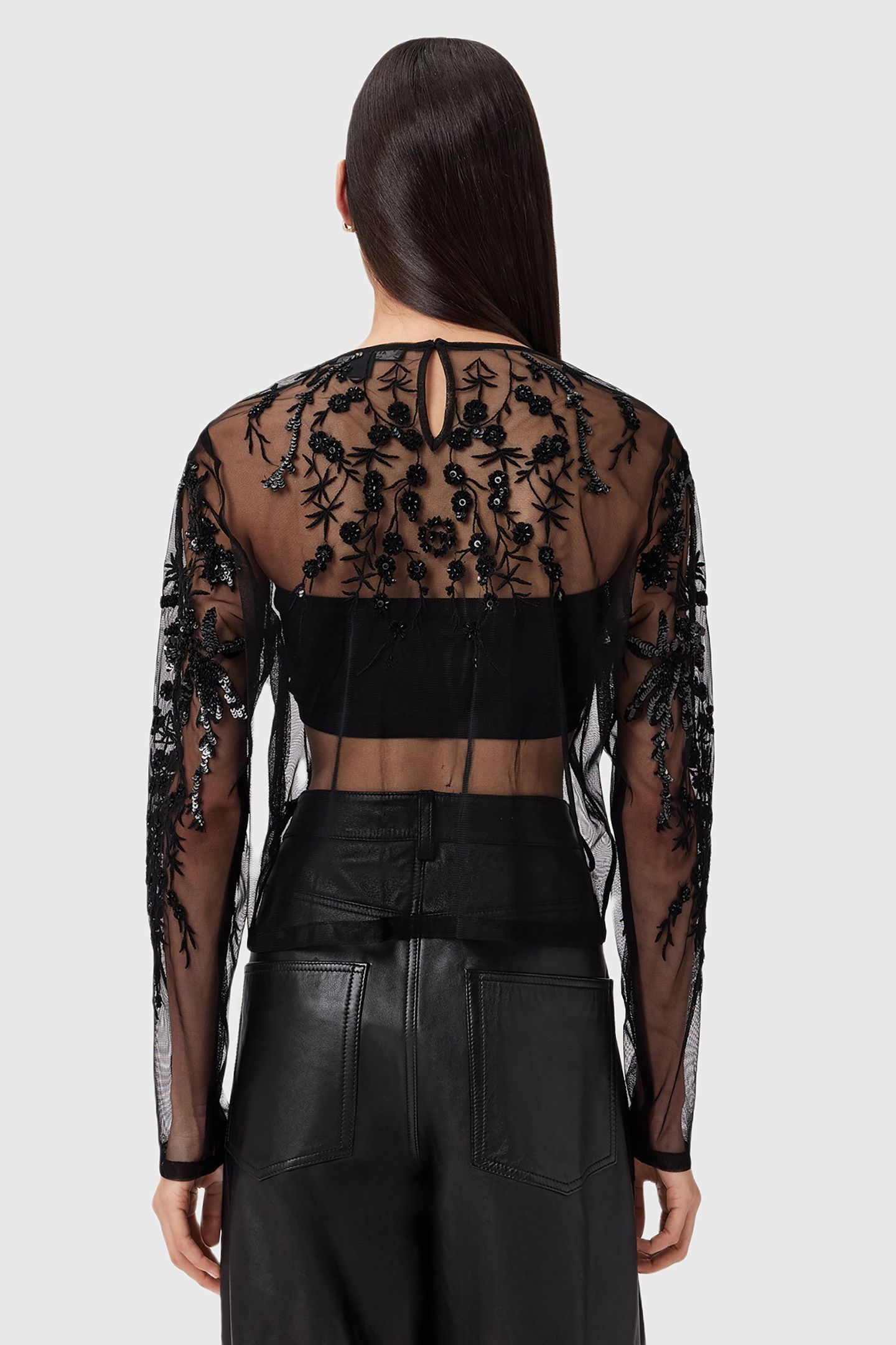 GRETA EMB TOP BLACK 2