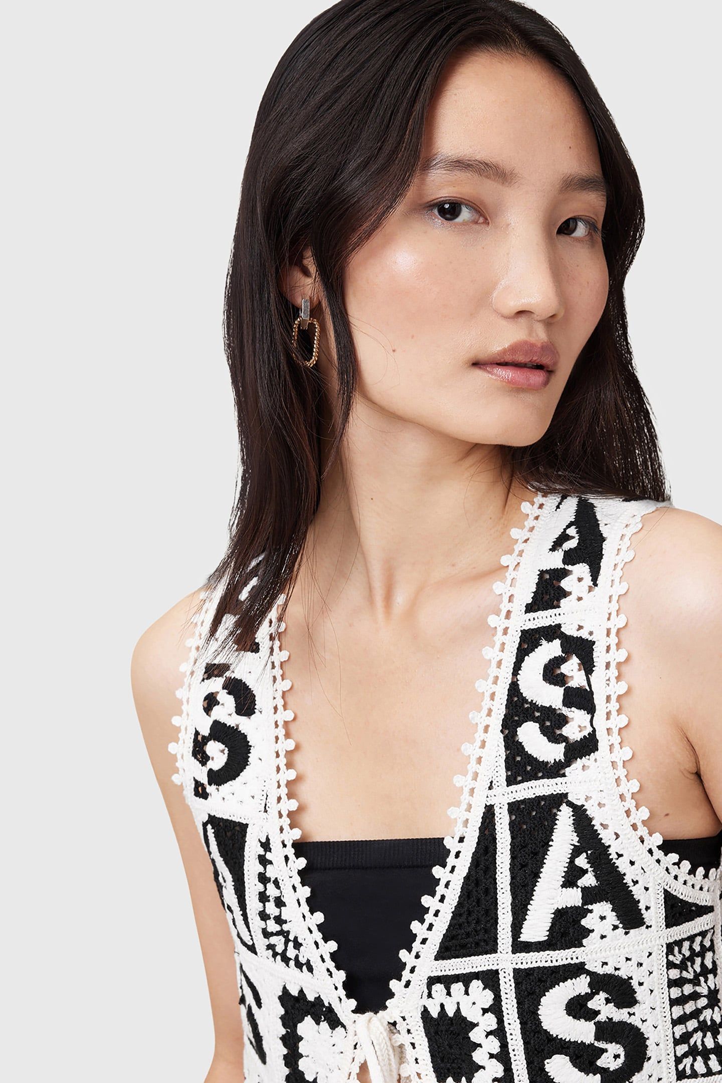 FLORENCE WAISTCOAT BLACK/CHALK WHITE 8