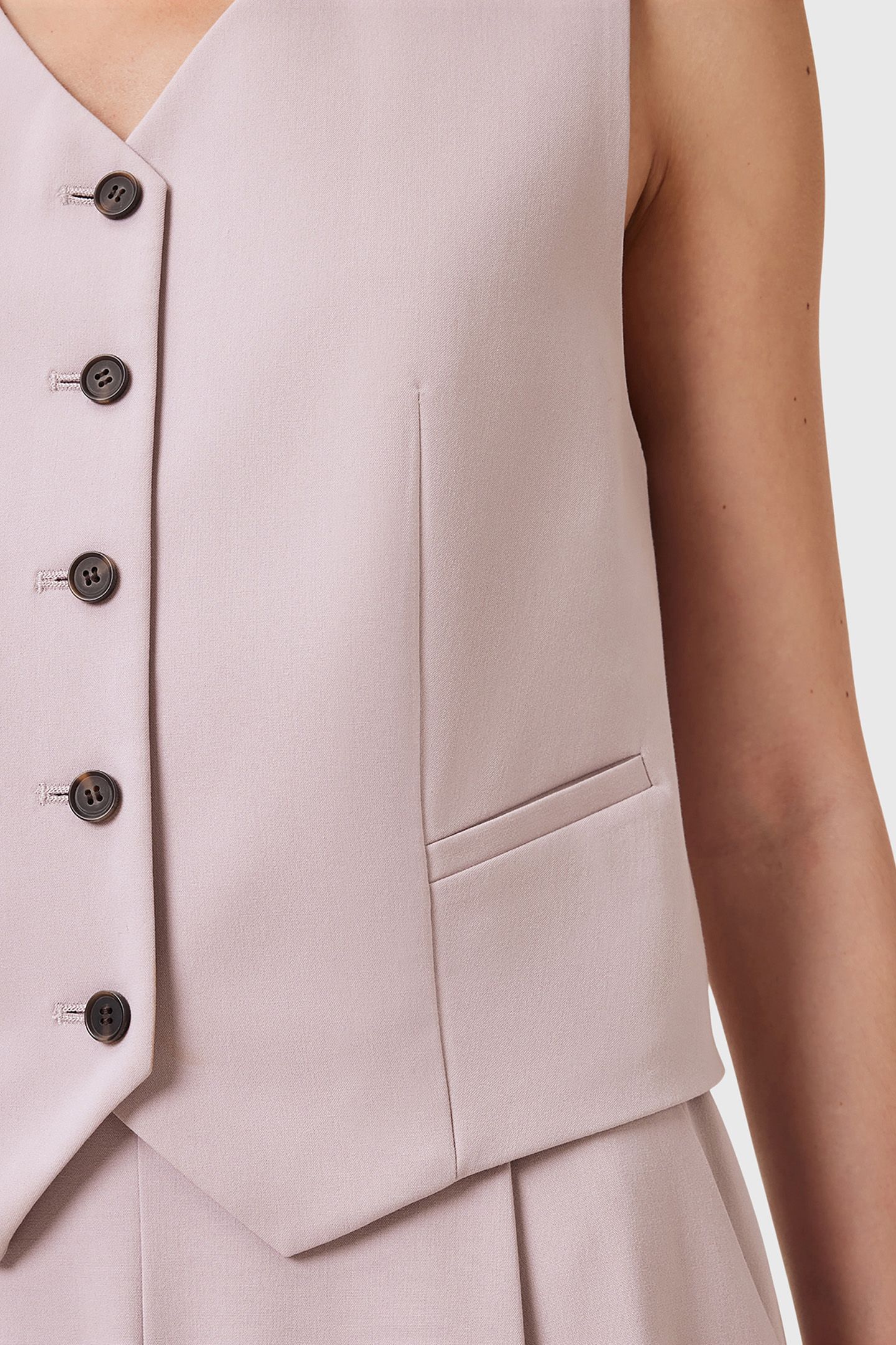 ALEIDA TRI WAISTCOAT MAUVE CHALK PINK 7