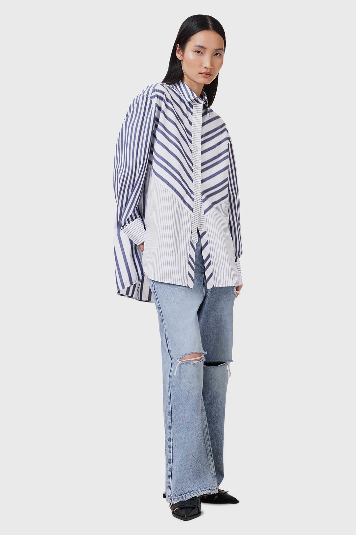 SHANNON STRIPE SHIRT WHITE/BLUE 5