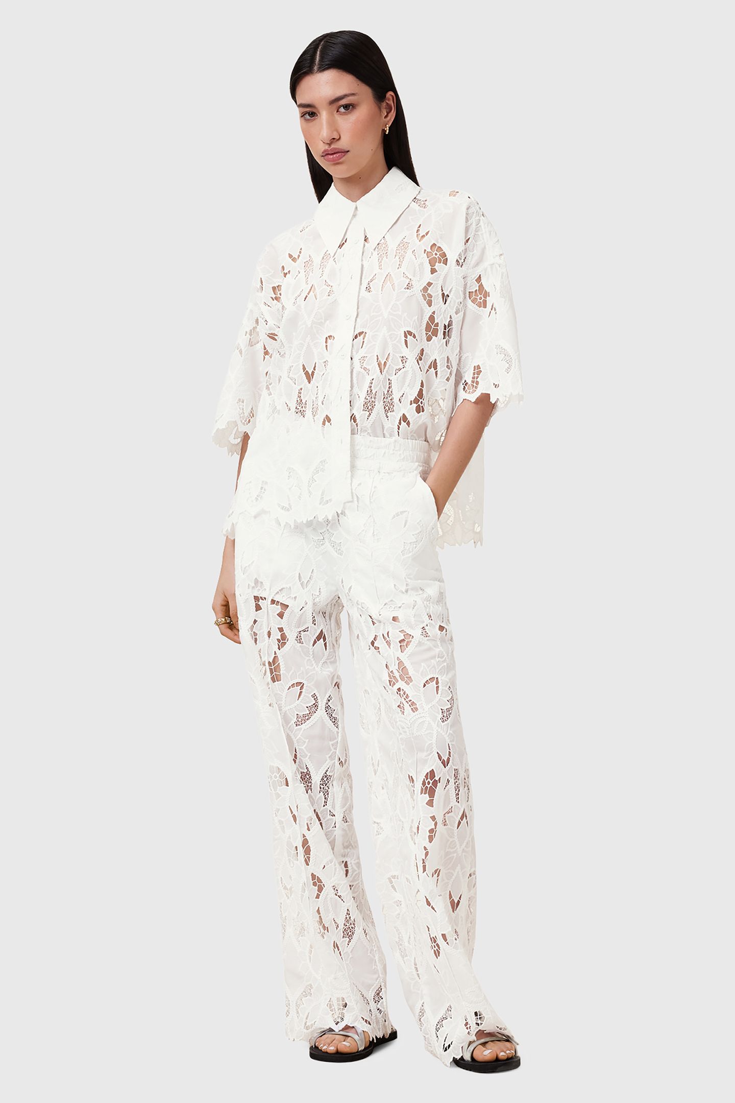 CHARLI EMB TROUSER SNOW WHITE 6