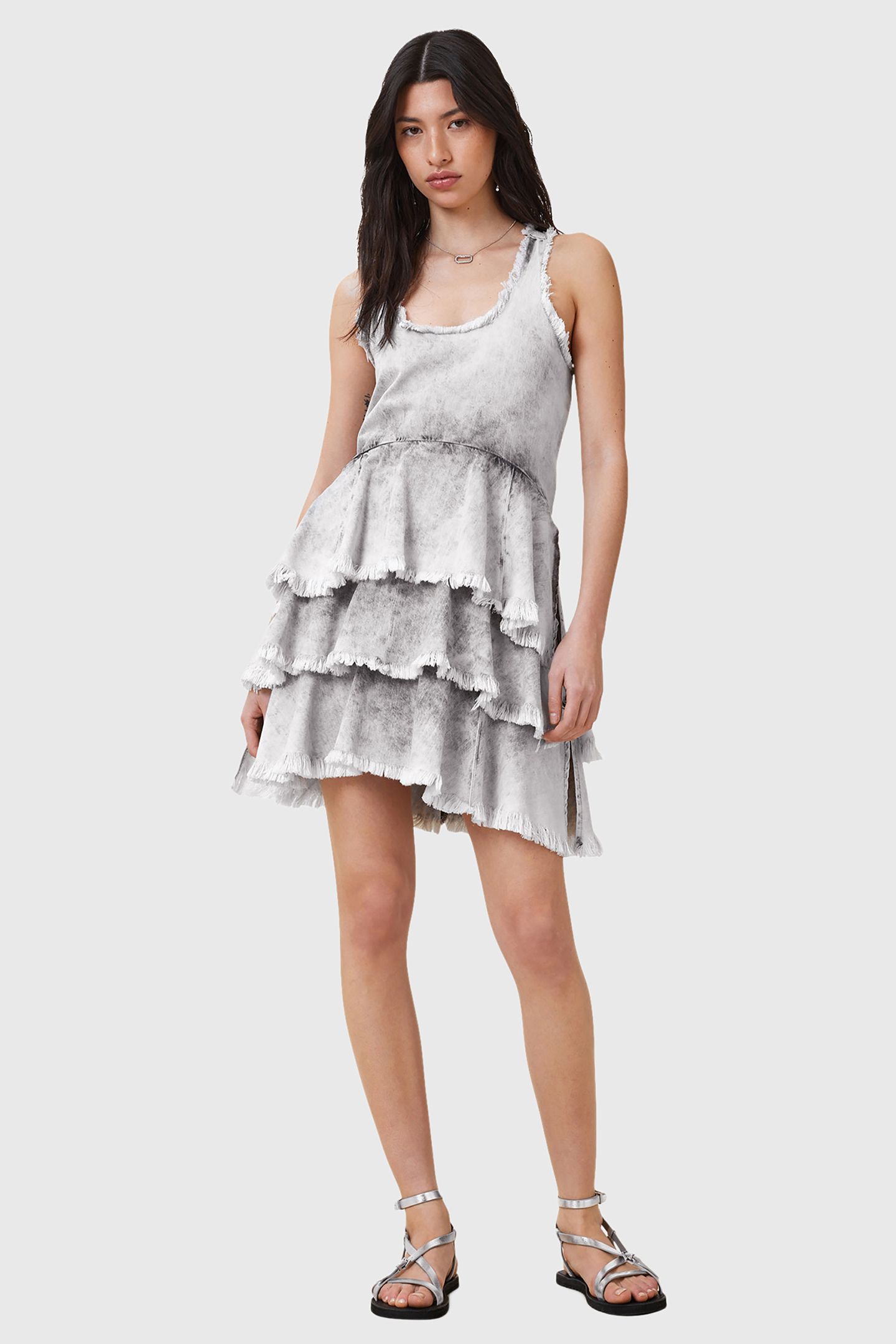 CAVARLY MINI DRESS DENIM GREY 3