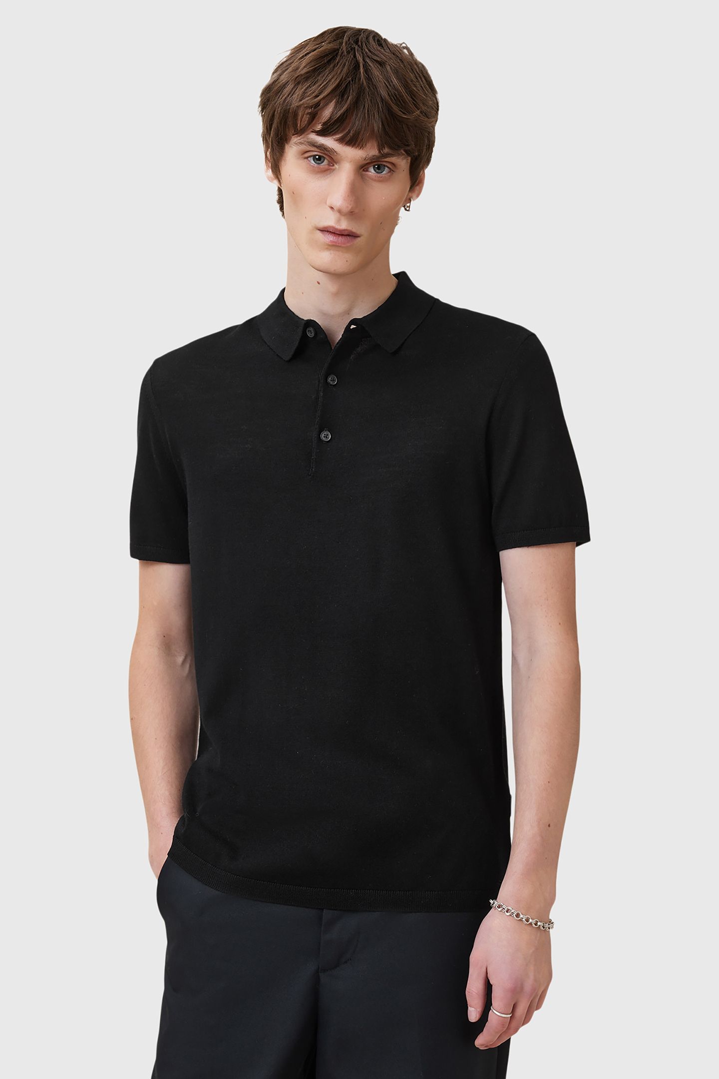 MAES MERINO SS POLO BLACK 1