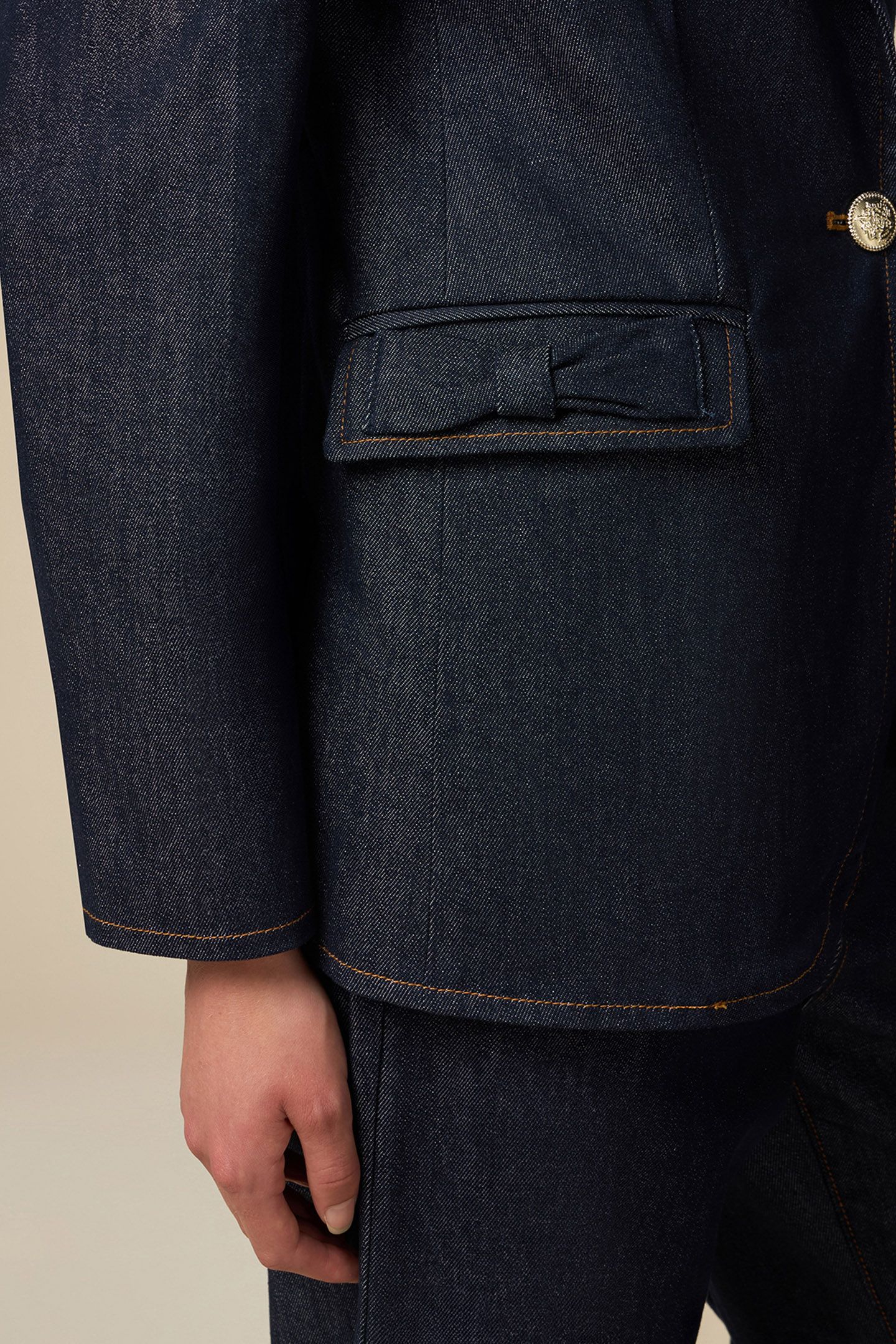 DENIM BLAZER WITH BOWS BLUE 4