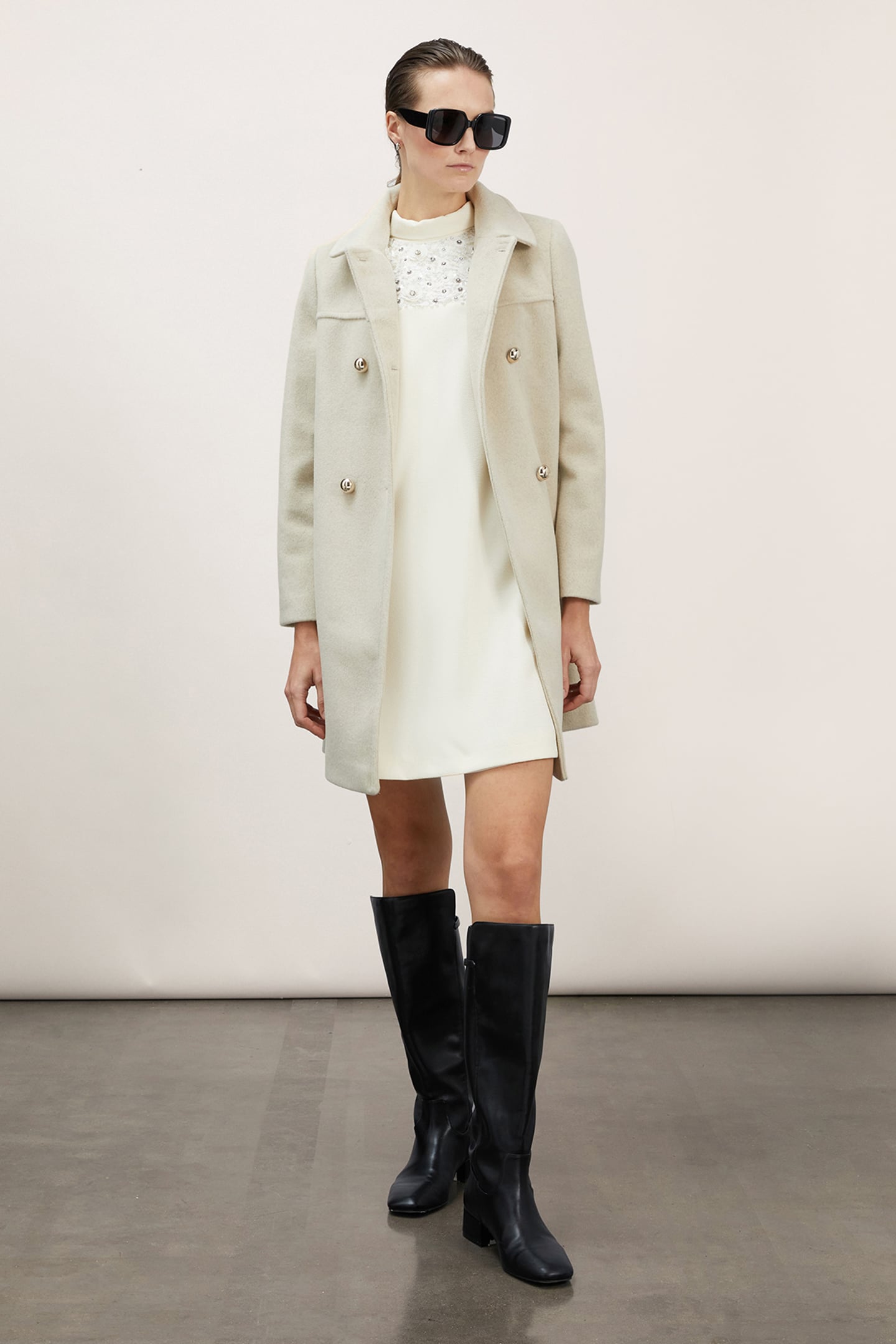 MINIDRESS WITH EMBROIDERED COLLAR WHITE 4