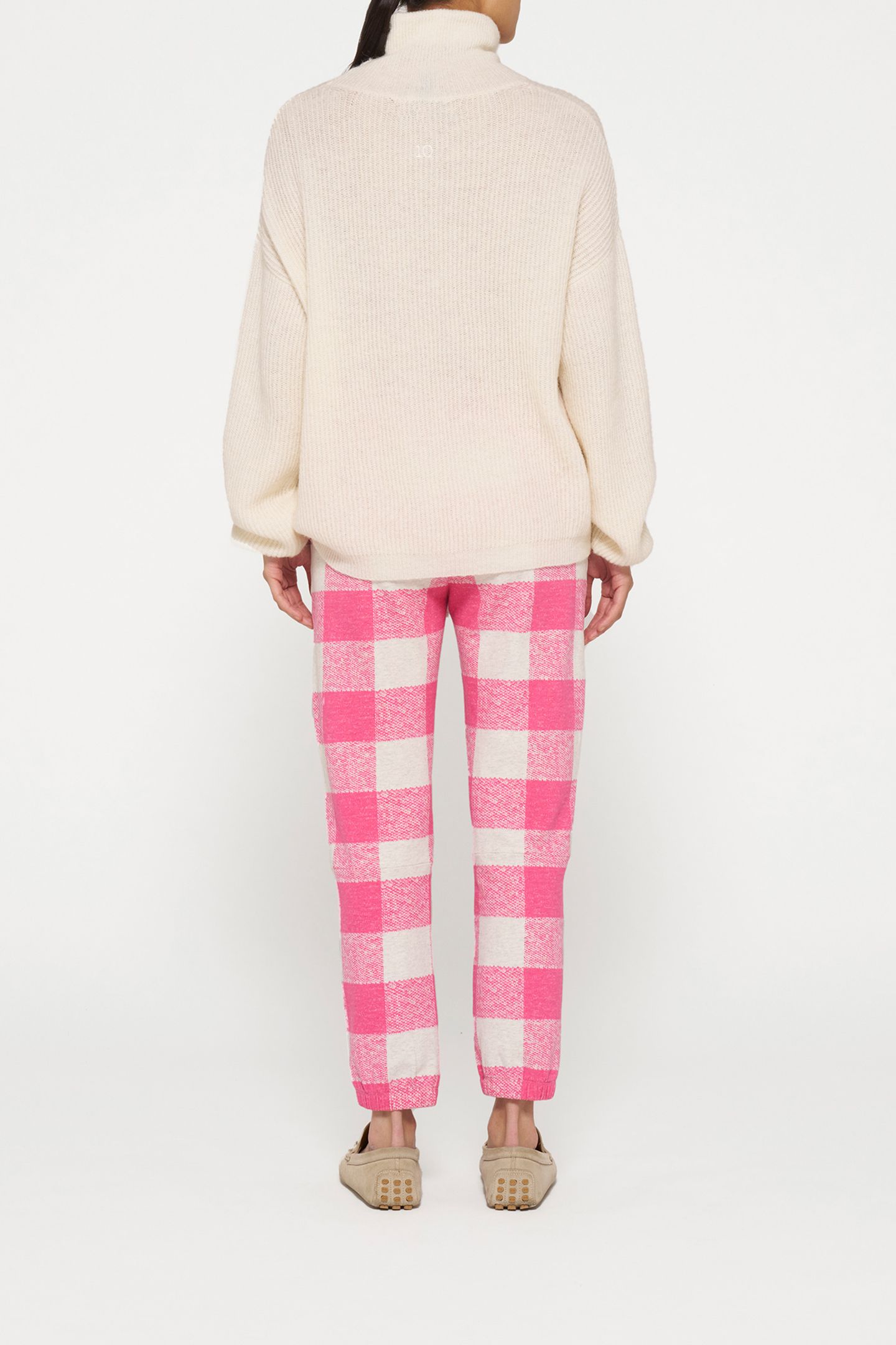 CROPPED JOGGER CHECK BRIGHT PINK 3