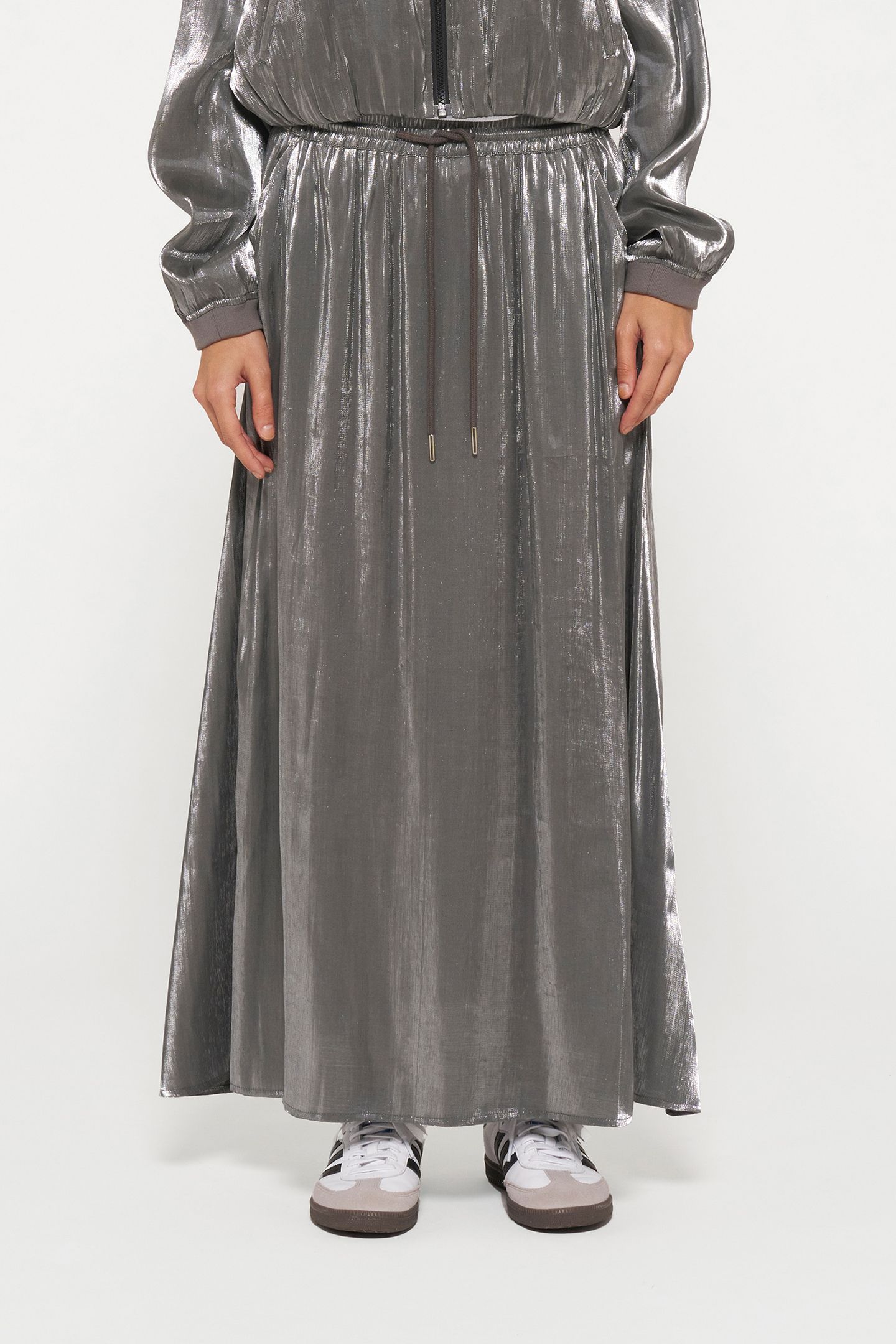 SHINY SKIRT SILVER 1