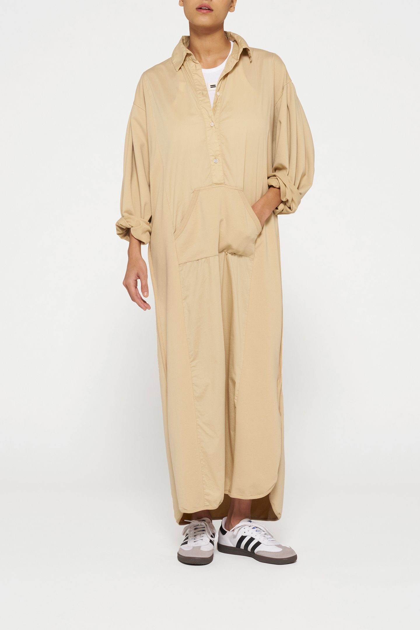 THE BILLIE DRESS POPLIN LIGHT LATTE 1