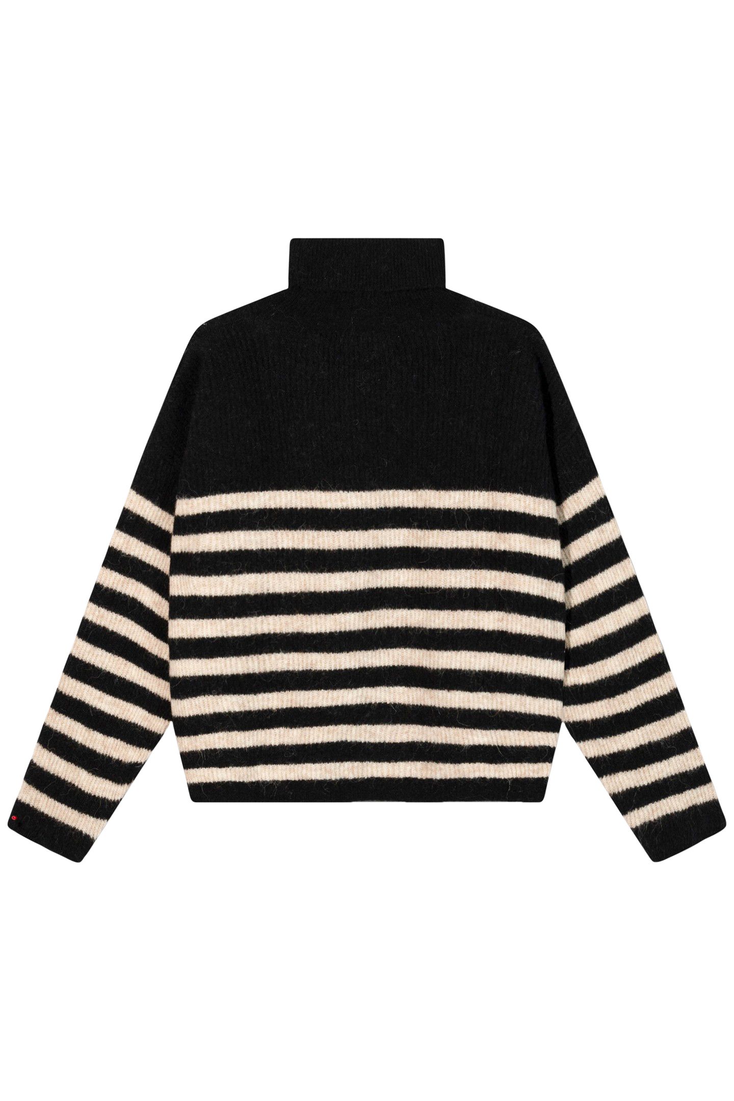 COLL SWEATER KNIT STRIPES BLACK/LIGHT LATTE 5