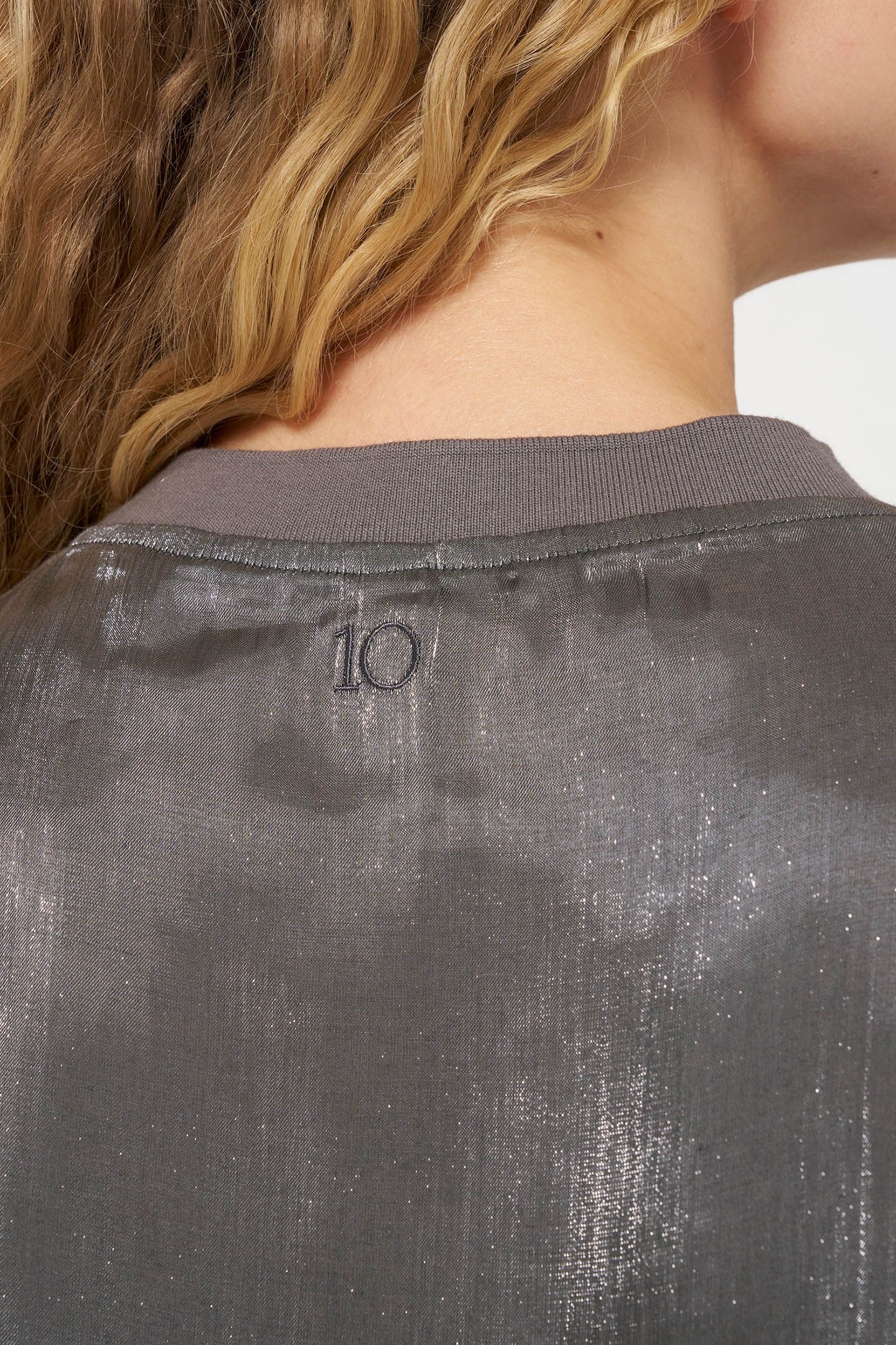 SHINY BLOUSE TEE SILVER 7