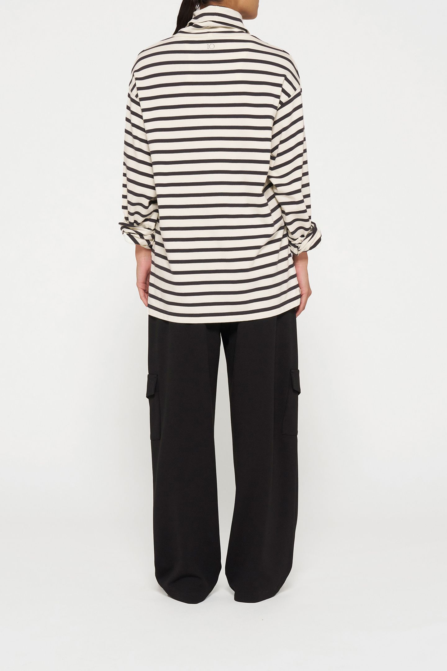 LONGSLEEVE COLL TEE STRIPES LIGHT NATURAL/GREY RAVEN 3