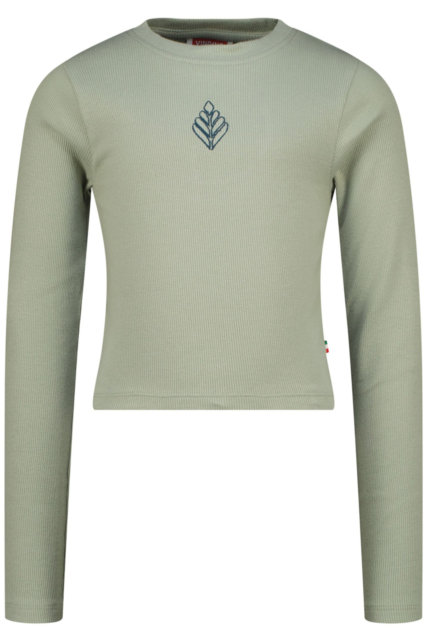 GIRLS G-BASIC-CROP RIB LONGSLEEVE SINGLET JADE GREEN 1